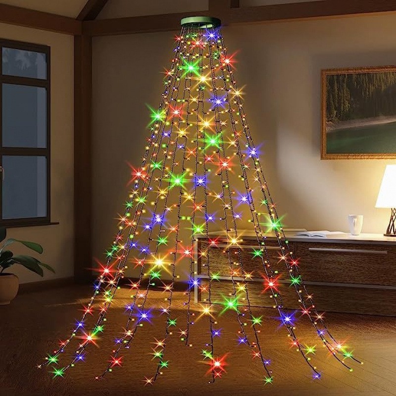 Christmas Tree Lights 400 LEDs USB Powered with Remote Control 8 Modes Indoor Outdoor Tree Top Circle Decoration