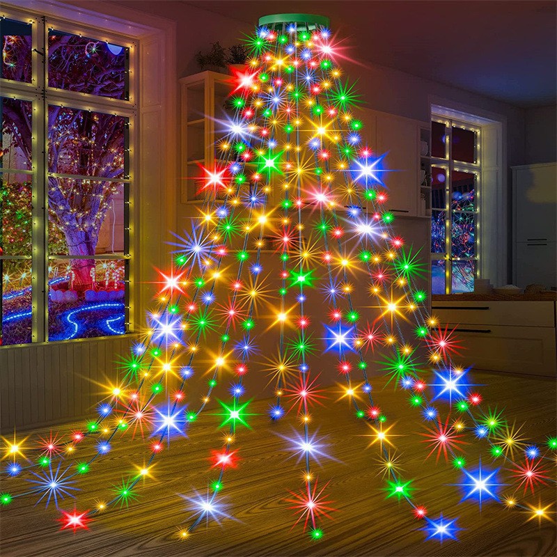 Christmas Tree Lights 400 LEDs USB Powered with Remote Control 8 Modes Indoor Outdoor Tree Top Circle Decoration