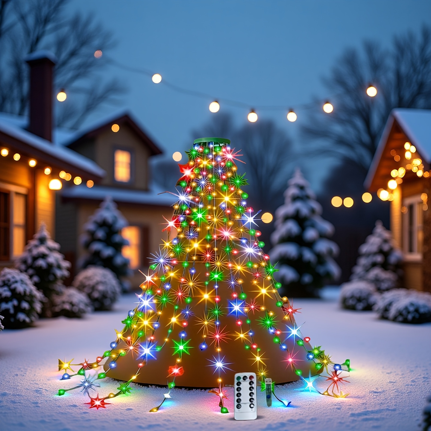 Christmas Tree Lights 400 LEDs USB Powered with Remote Control 8 Modes Indoor Outdoor Tree Top Circle Decoration