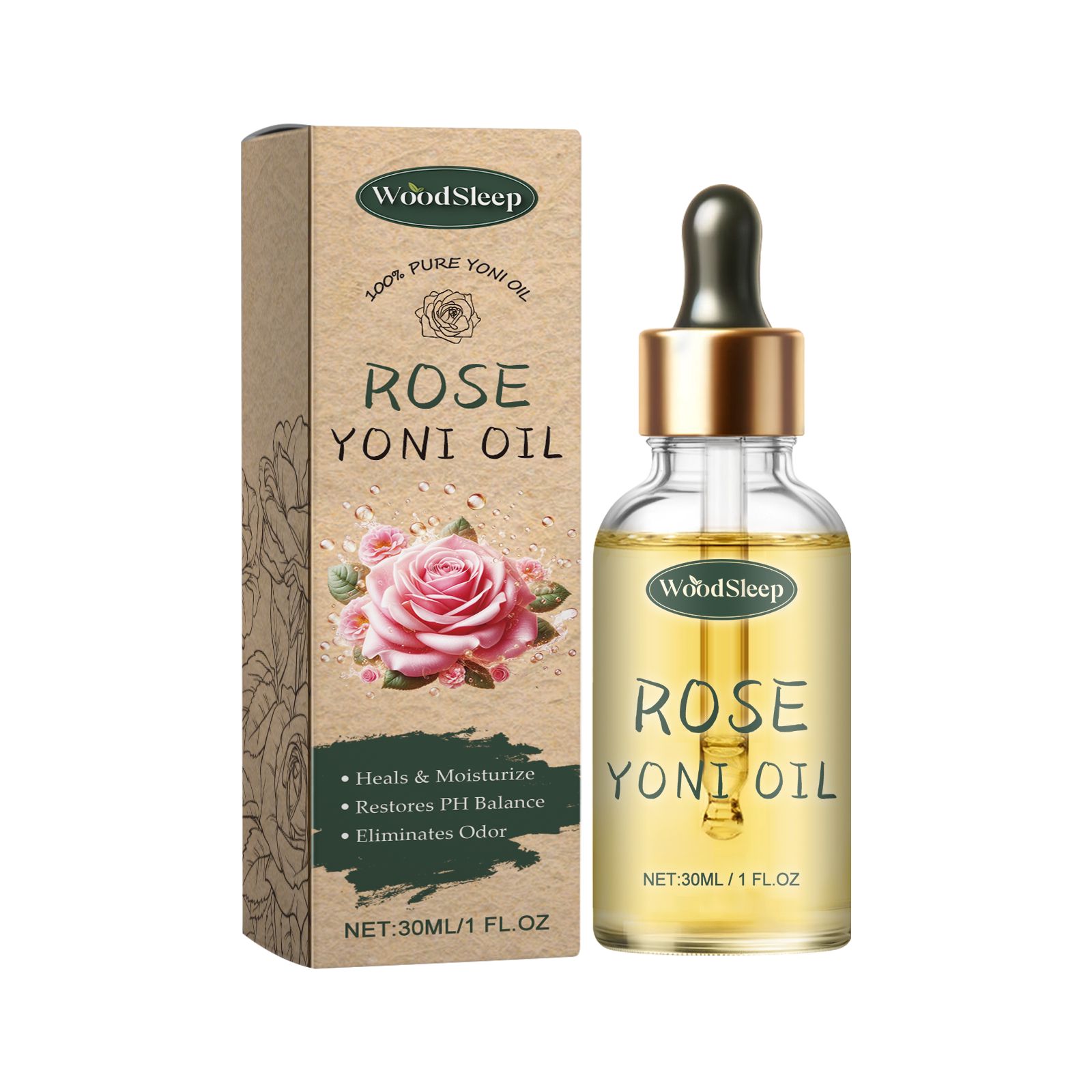 Rose Intimate Care Oil For Women Gentle Soothing Moisturizing Odor Control Daily Personal Care 30ml