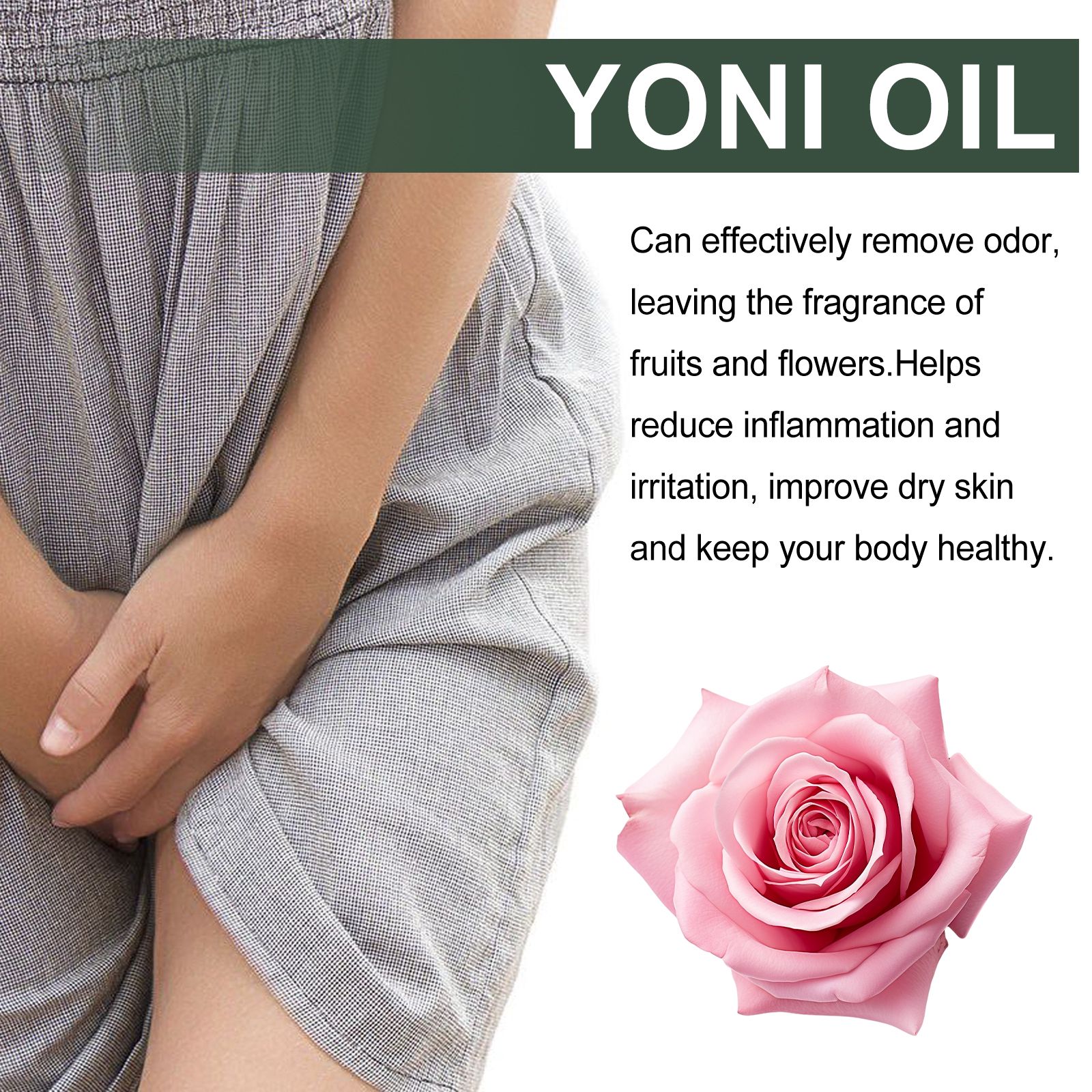 Rose Intimate Care Oil For Women Gentle Soothing Moisturizing Odor Control Daily Personal Care 30ml
