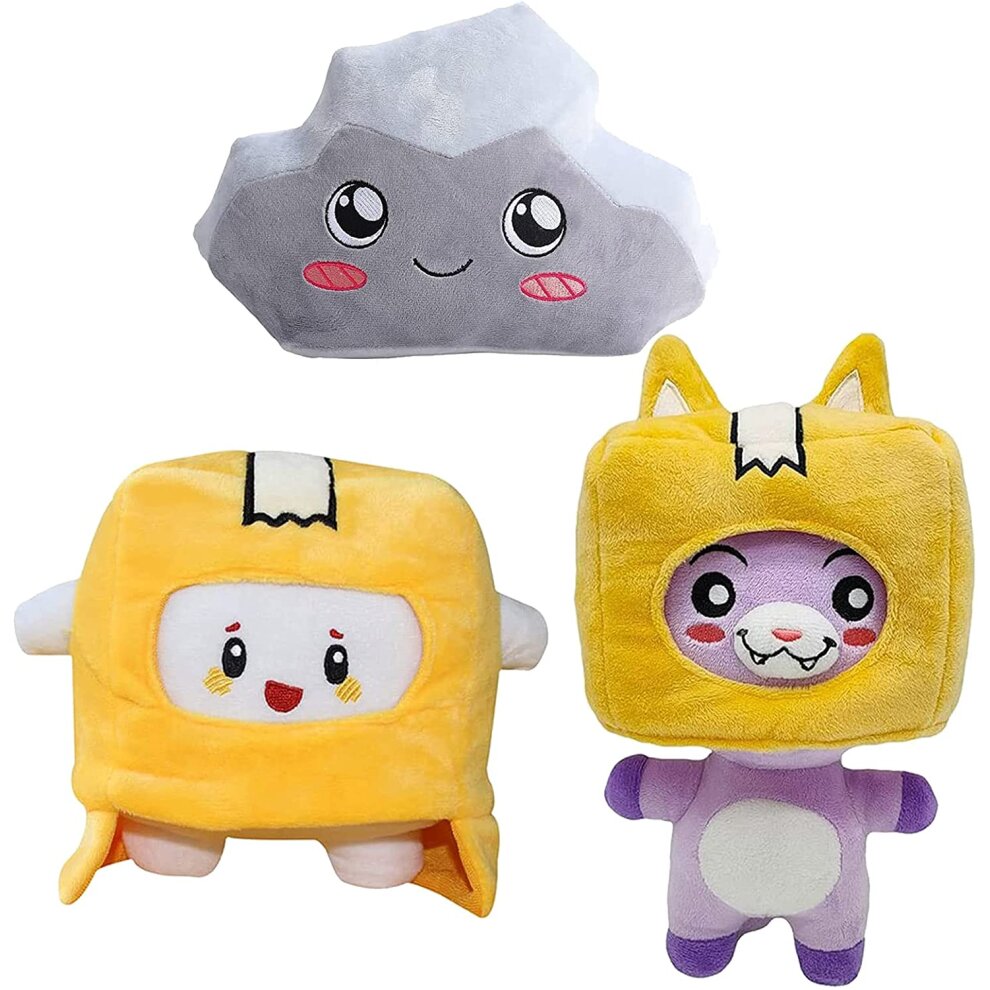 Lankybox Plush FOXY + BOXY + ROCKY Soft Toys Kid Game Figure Doll
