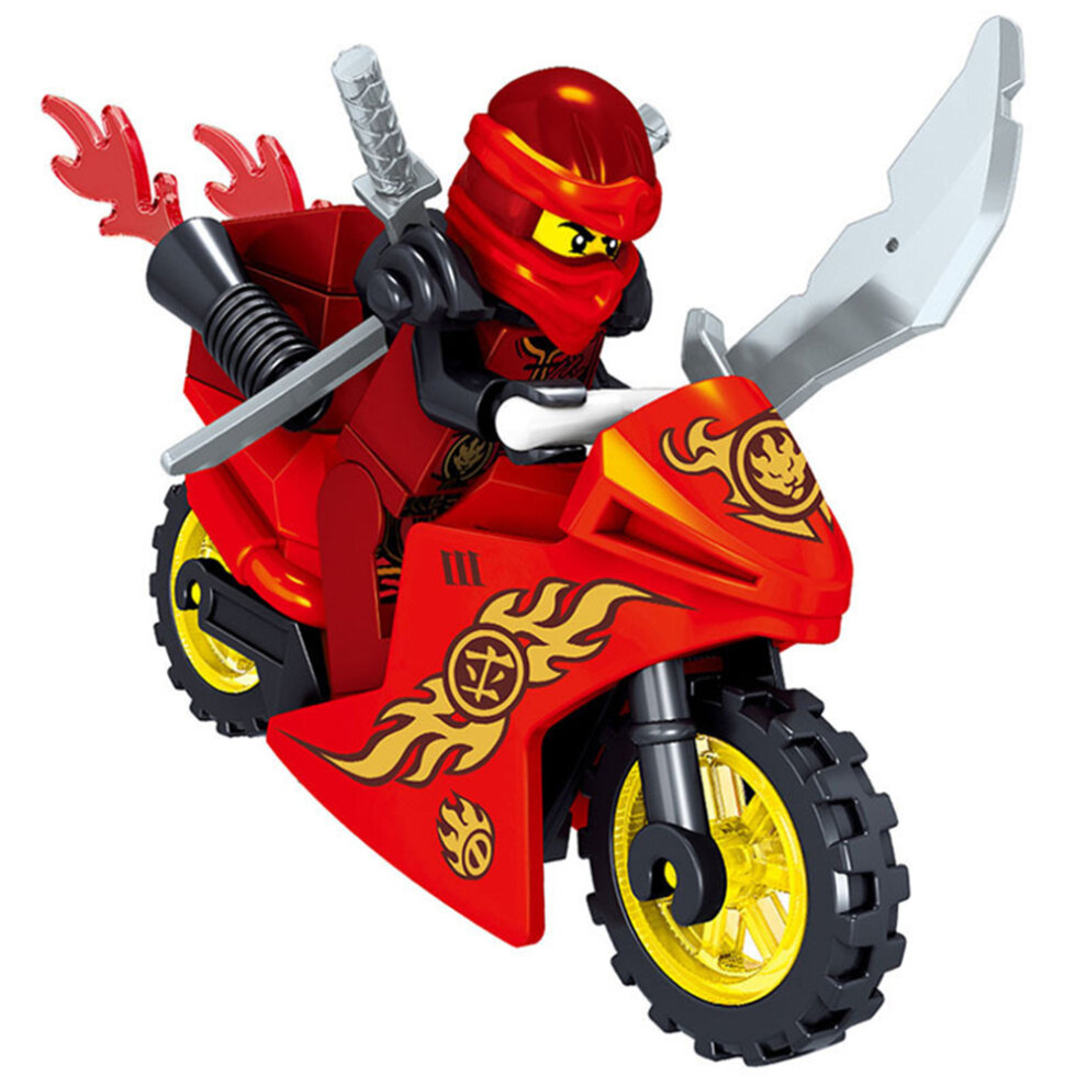 Ninja Minifigures Sets 8pcs Ninjago Motorcycle Action Figure Kits Building Blocks Toys for Boys and Girls Games Collection Adult Children Gifts Party Supplies Carnival Prizes