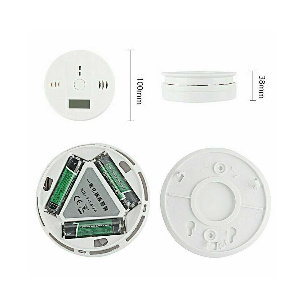 (1 PC) Carbon Monoxide Detector Portable Co Alarm Battery Operated with Digital LCD Display Flashing Warning Home Office Garage School Hotel Commercial Indoor Outdoor Use
