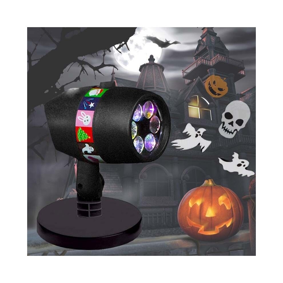 Christmas Projector Lights LED Projection Lamp with 12 HD Slides Patterns IP65 Waterproof Remote Control New Year Gift Easter Birthday Xmas Party Home Indoor Decorations