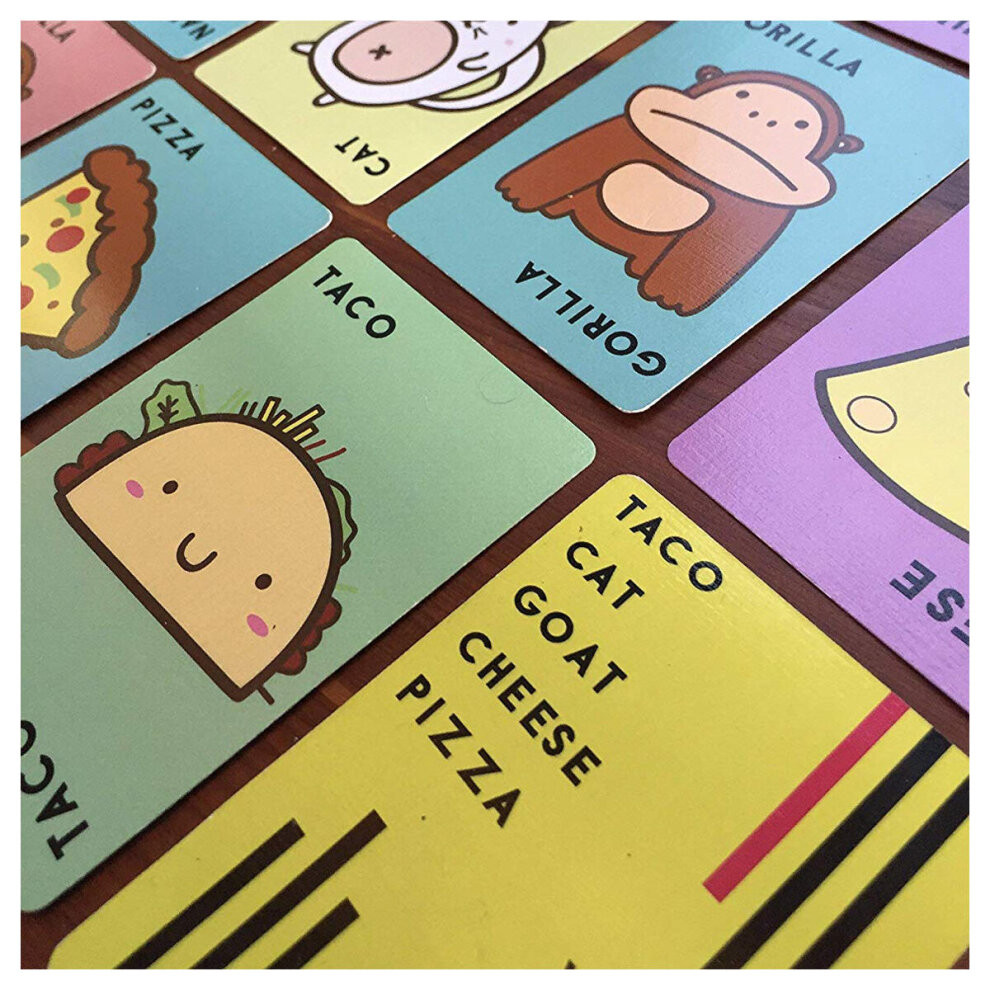 Taco Cat Goat Cheese Pizza Funny Family and Party Card Game Travel Friendly Easy to Learn Fun for Alike Great Gift for Adults Kids Teens 7 Year Olds and Up