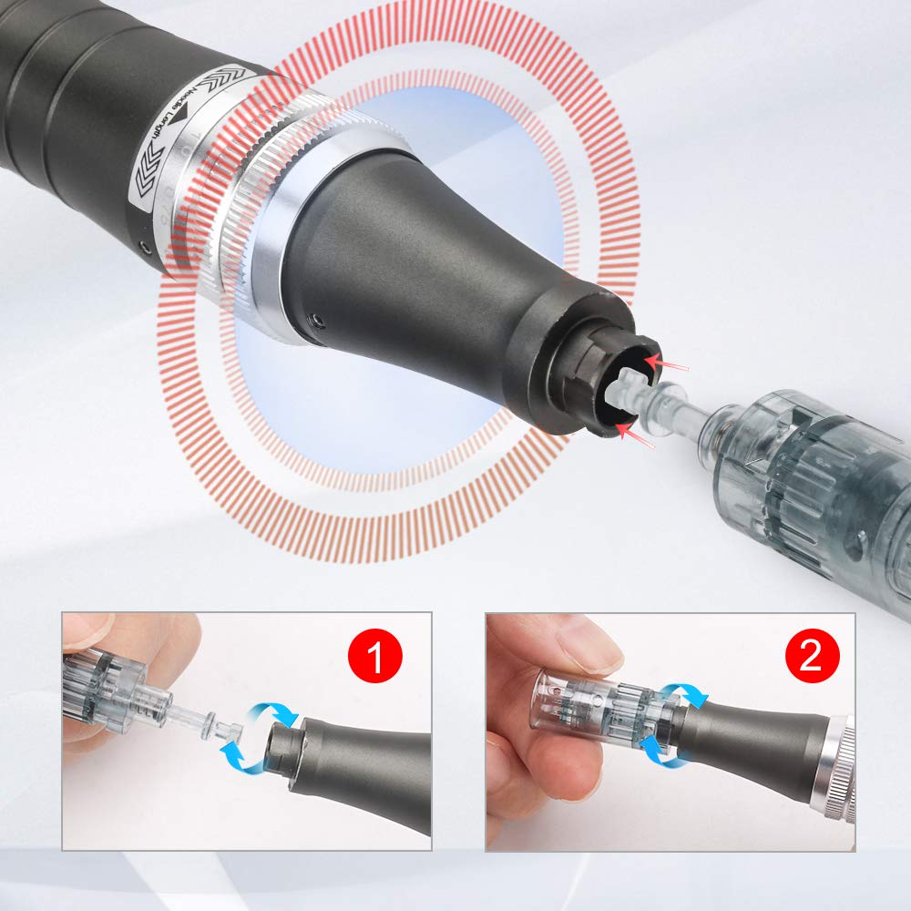 Dr. Pen Ultima M8 Microneedling Pen Professional Wireless Derma Beauty Machine Multi Function Electric Skin Pen for Face and Body with 20 Pcs Replacement Tips 6Pcs 16pins 6Pcs 36pins 8Pcs Nano Round