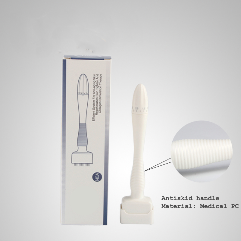 (0.25mm) Derma Roller System DRS 140 A Micro Needling Stamp Adjustable Needle Length Microneedle Real Needle for SkinCare Beard Growth Scalp Hair Re-Growth Acne Scar Pits Hair Loss Treatment