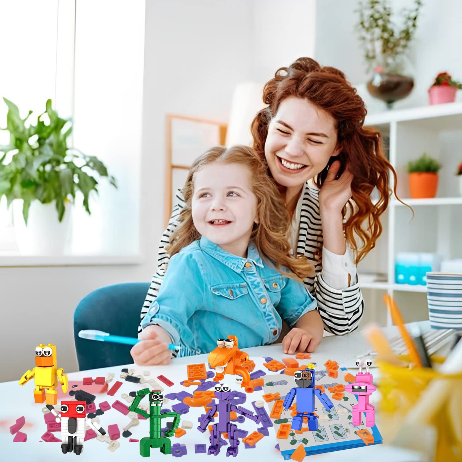 Building Blocks Toy Rainbow Friends Mini Figures 7pcs Action Figures Detachable Puzzle Toy Cartoon Characters Statue Model Figure Ornaments Fans Kids Gifts