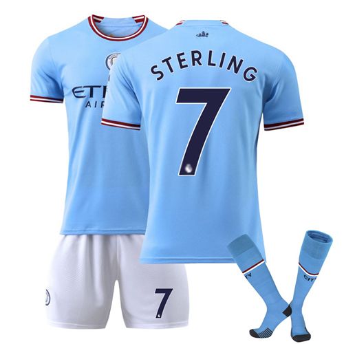 #7 Sterling 2223 Kids Boys Football Full Kits Boys Soccer Training Suit
