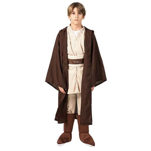 Jedi Costume Kids Tunic Hooded Jedi Robes Medieval Fancy Dress Halloween Cosplay Party Costume