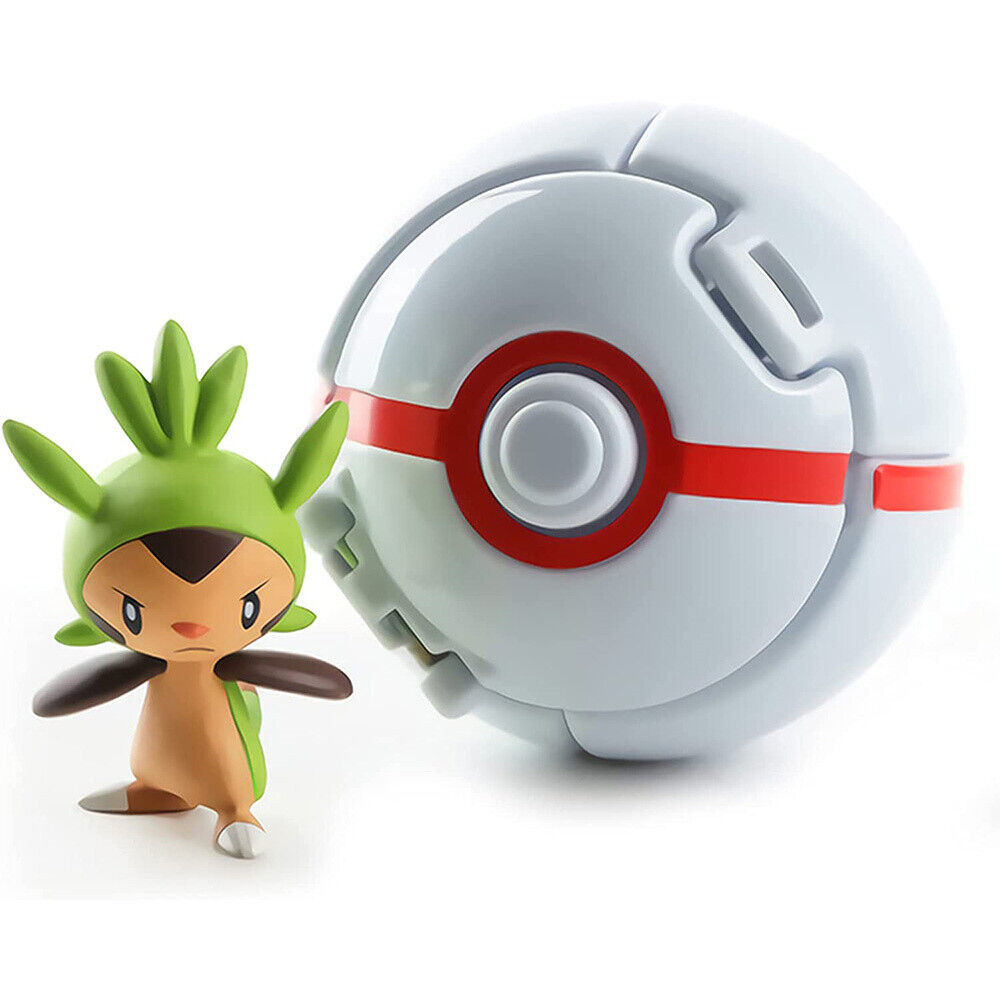 (Pikachu 4) Pokemon Poke Ball Action Figure Model Toys Pikachu Charmander Litten Rockruff Ball Toy with  Mini Figures Gifts for Kids Boy