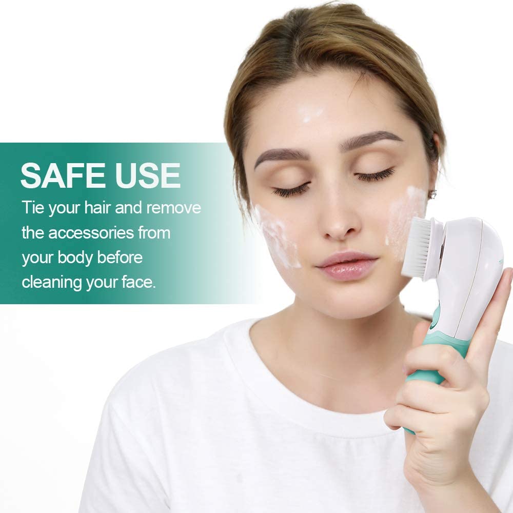 Facial Cleansing Brush Silicone Brush Cleaner Electric Facial Exfoliating Massage Brush for Deep Cleaning Removing Blackhead Face Massaging