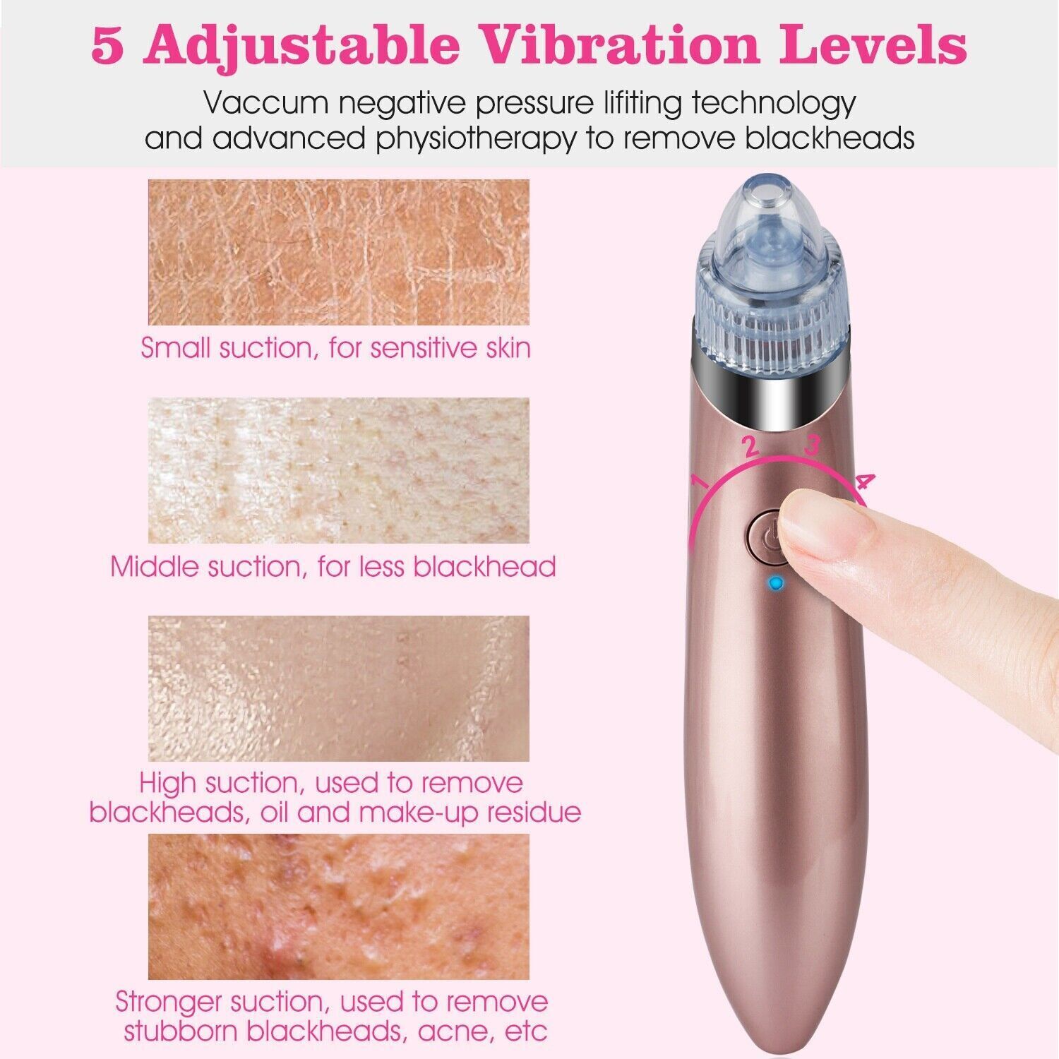 Electric Blackhead Remover Acne Cleaner Face Pore Vacuum Suction Skin Cleaning Tools Skin Care