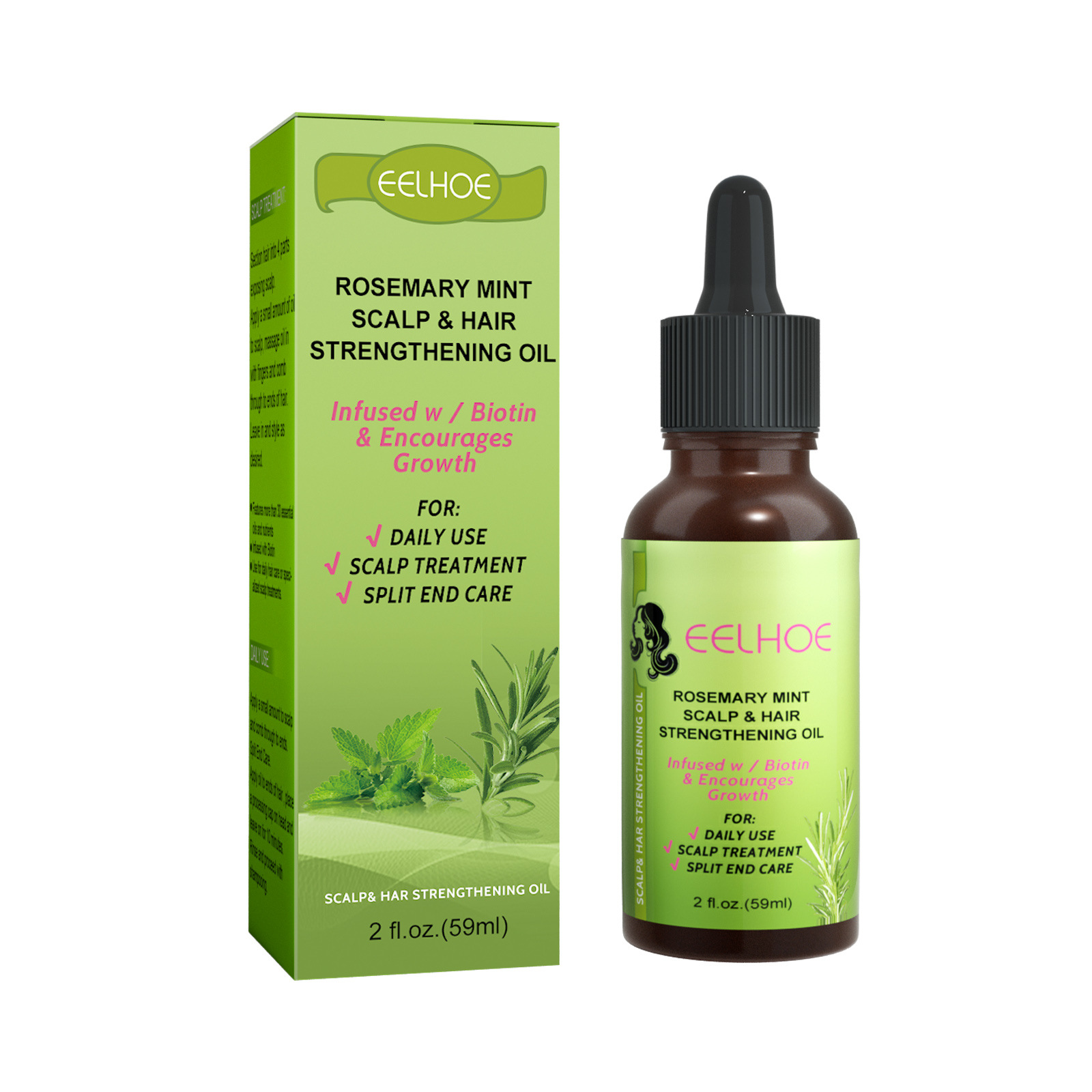 Hair Follicle Hair Spray Mint Plant Extract Essential Hair Oil Ginger Hair Nutrient Solution Hair Nutrient Solution Repairing Damaged Frizz Dry Hair