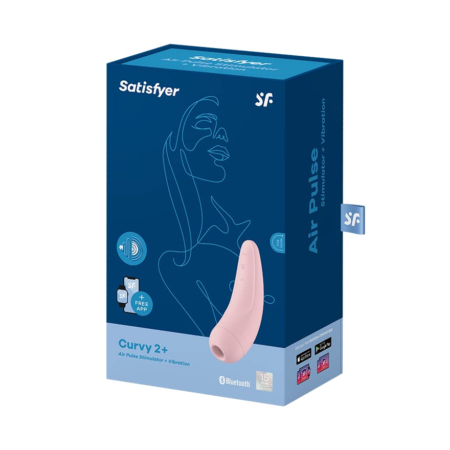 Satisfyer Curvy 2 Connect App Clitoral Sucker Pressure Wave Vibrator Sex Toys for Her Clitoral Stimulation Lay-on Stimulator Women Adult Toys