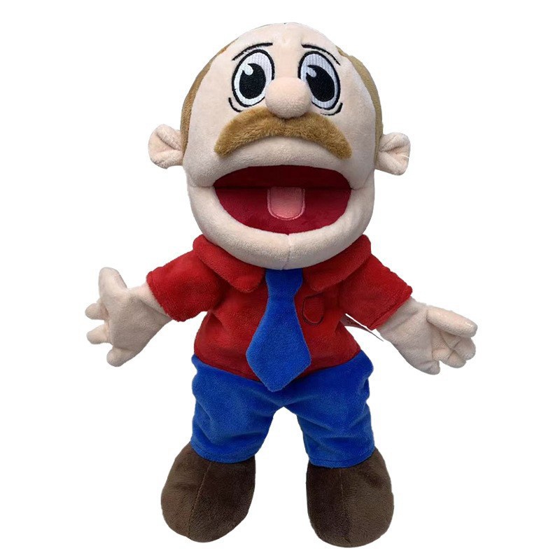 (Jeffy) Jeffy Puppet Soft Plush Toy and His Sister Feebee Puppet Plush Toy Doll, Mischievous Funny Puppets Toy Hand Puppet with Working Mouth for Play House Birthday Christmas Halloween Party Gift for Kid