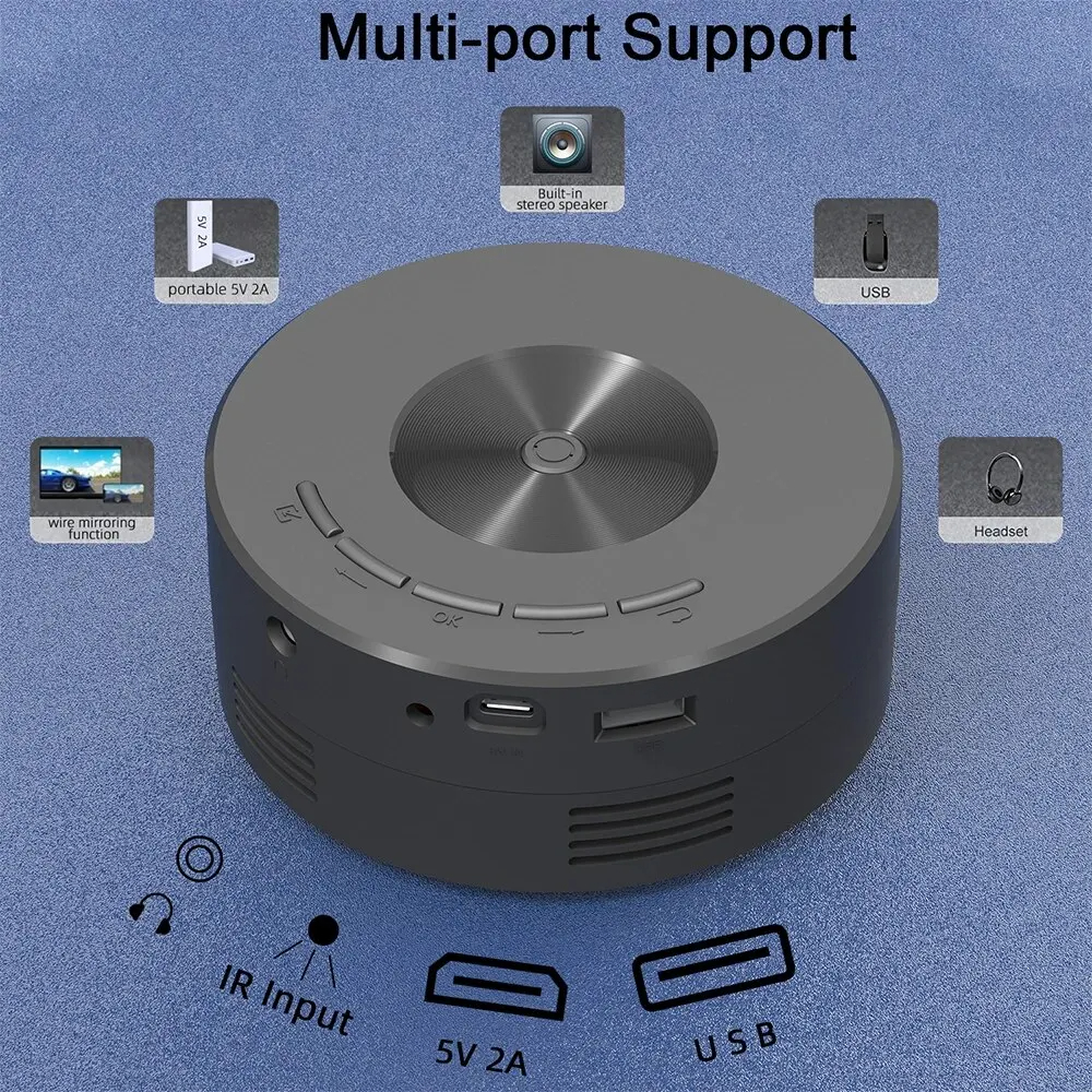 Home Projector Low Noise LCD Mini Portable Childrens Wireless Mobile Phone Same Screen Projection USB