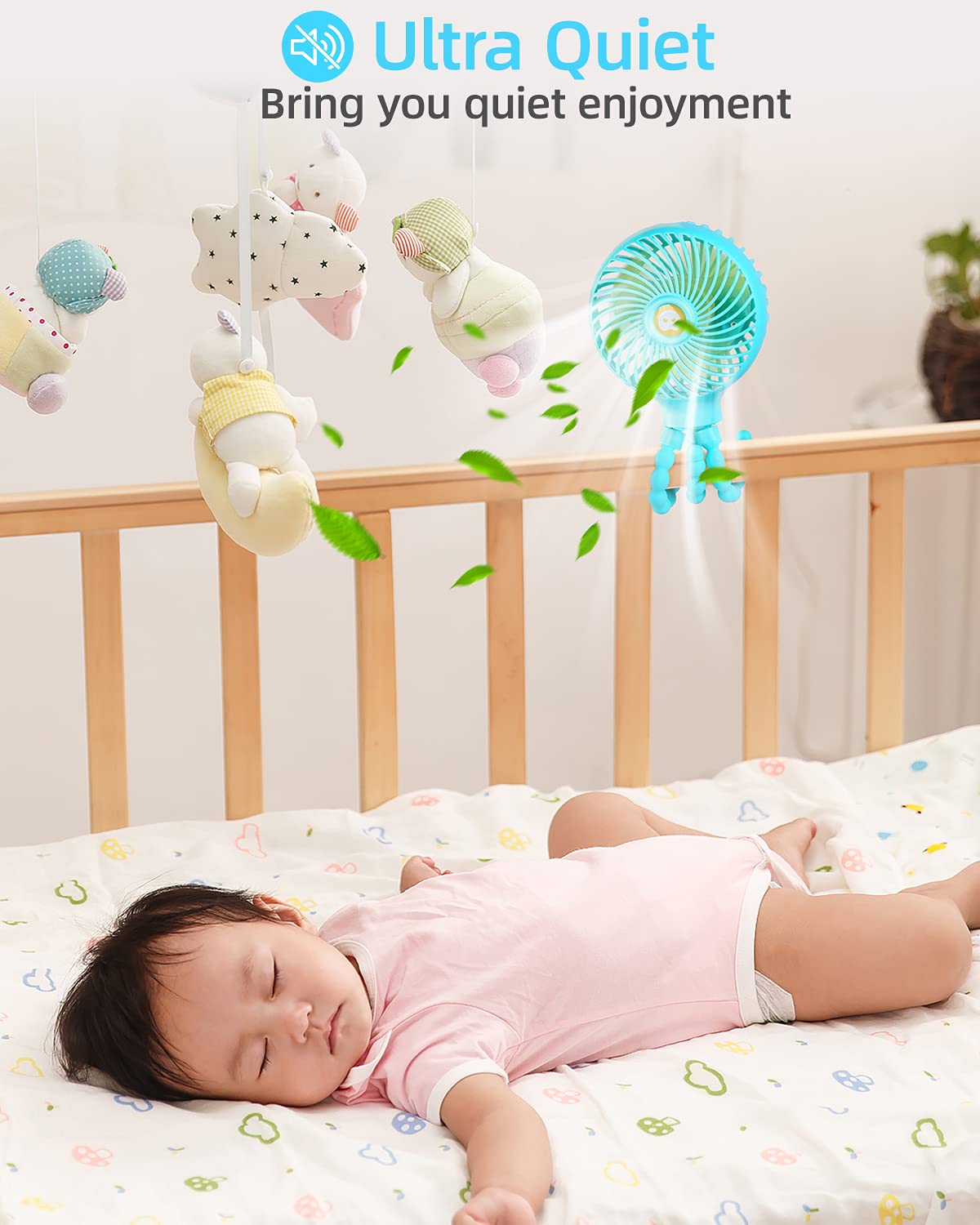 Handheld Personal Fan Portable Mini Small USB Desk Clip On Fan with Flexible Tripod for Crib Office Treadmill Bike Travel