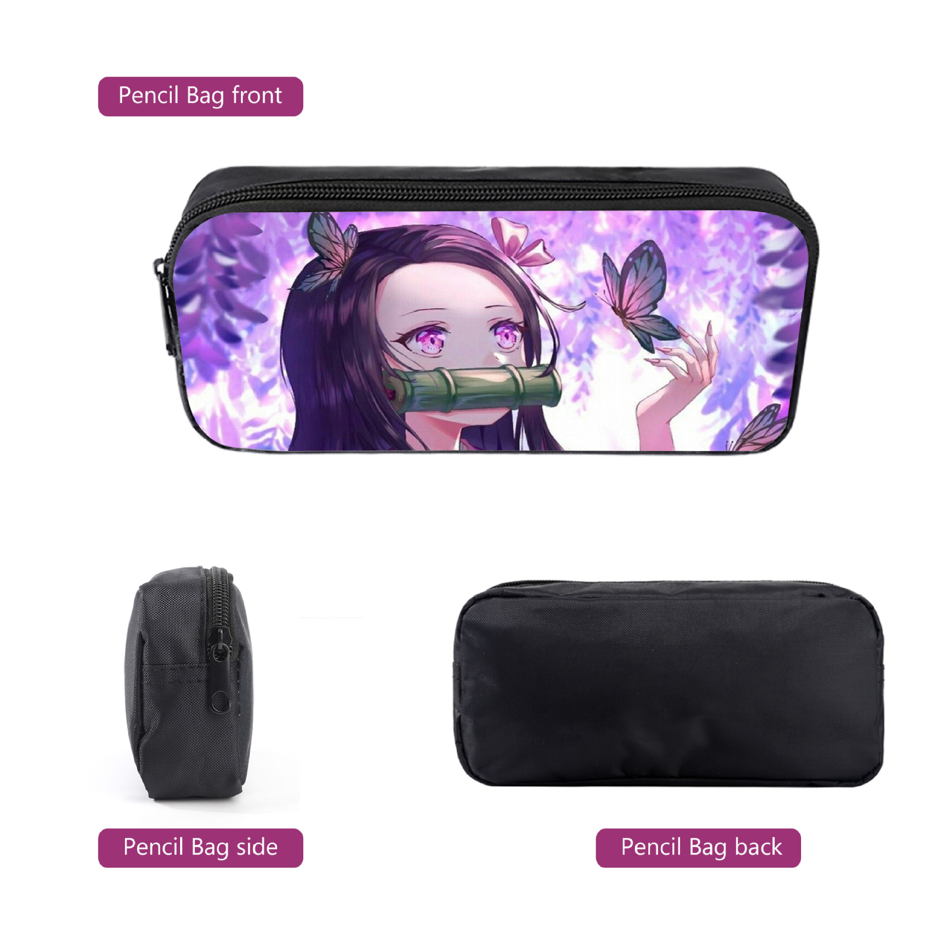 Kamado Nezuko 3PCS School Bag Backpack Lunch Bag Pencil Case Set Kids Gift