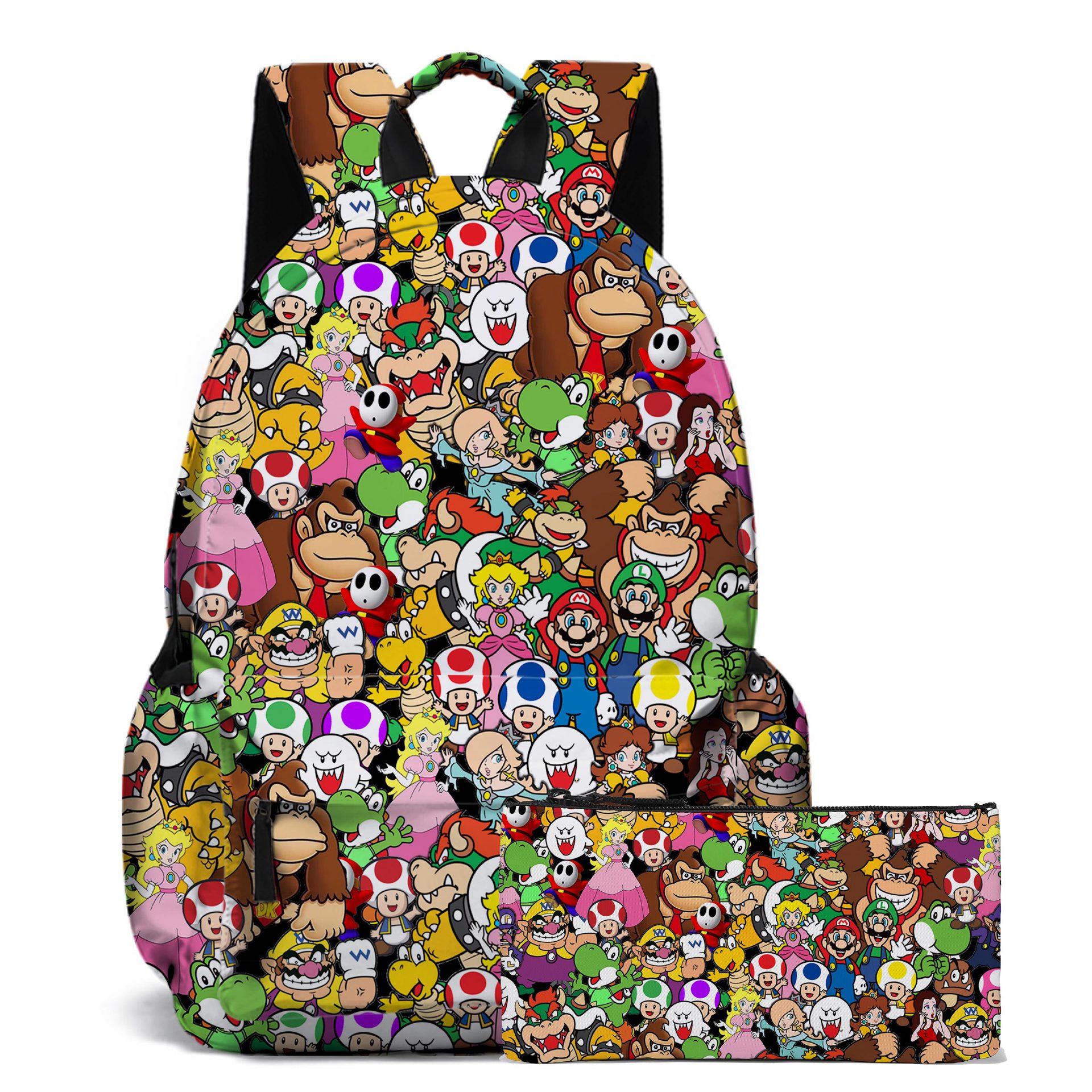 (Backpack) Super Mario Nintendo Backpack For Boys & Girls | Kids Toad Mushroom School Rucksack