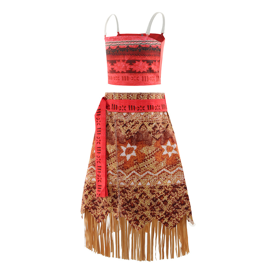 (1 Piece Dress Only Size 110	) Halloween Dress Up Party Moana Costume Little Girl Summer Princess Fancy Dress Child Adventure Outfit Book Week Carnival Christmas Costume