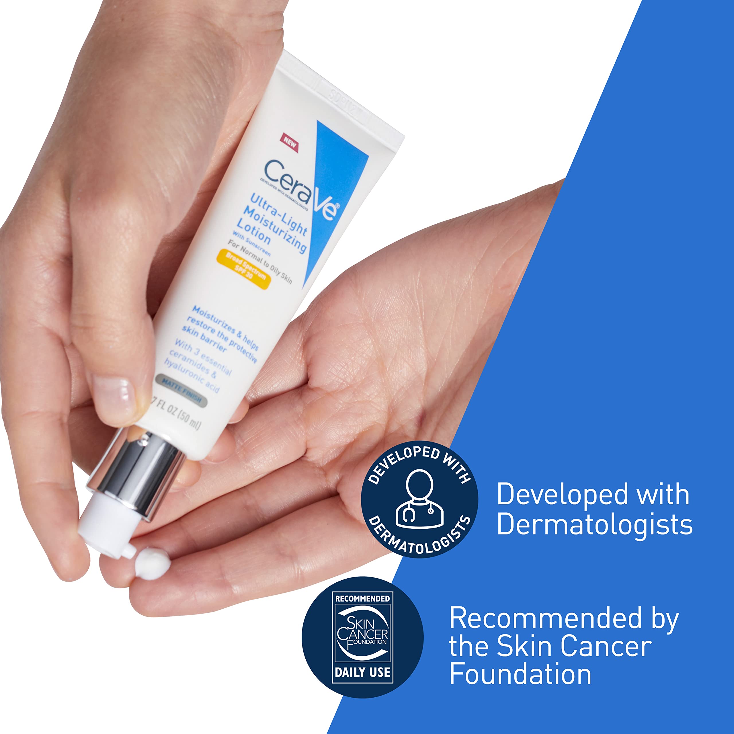 CeraVe Ultra Light Face Lotion Face Moisturizer with Sunscreen SPF 30 for Daily Use