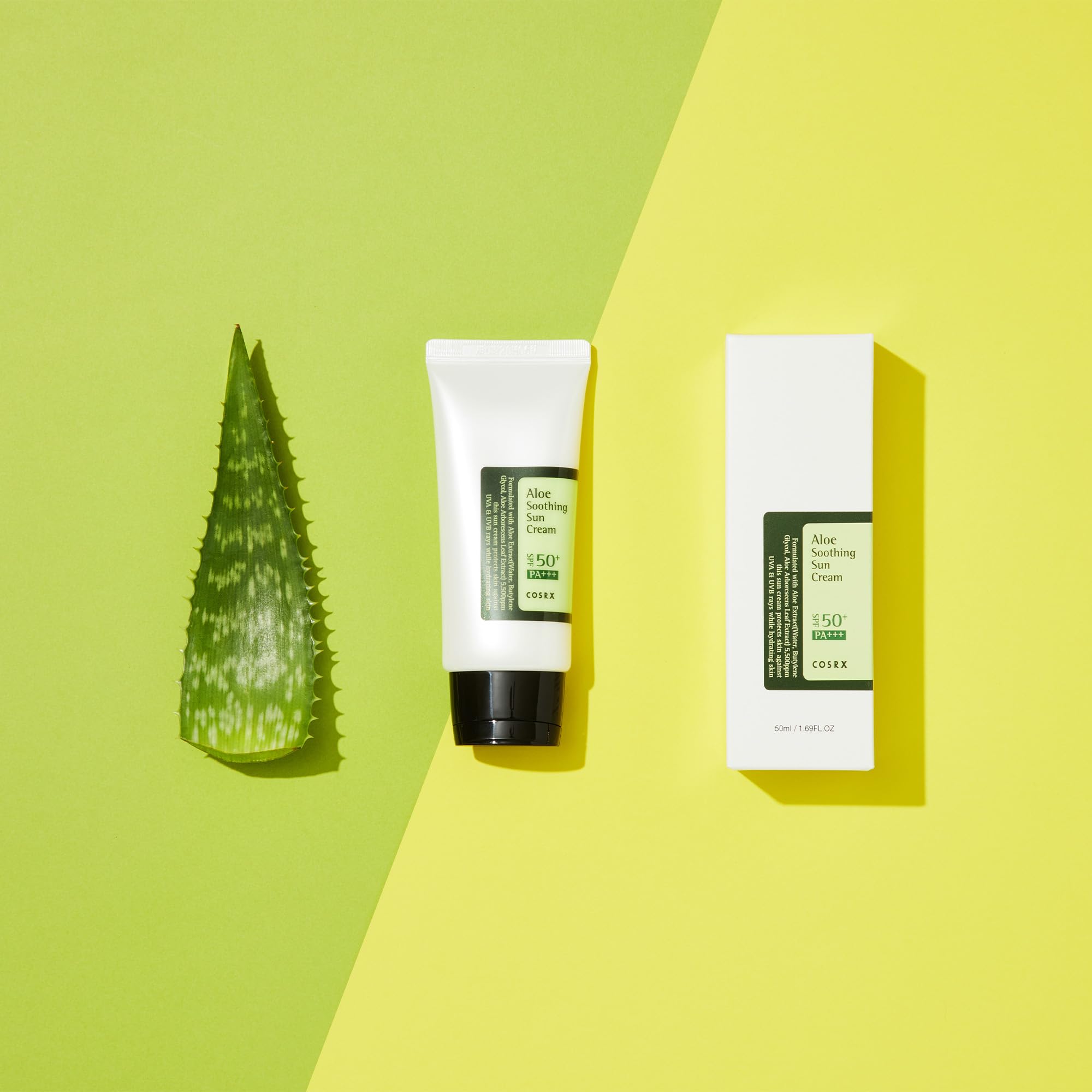 COSRX Aloe Soothing Sun Cream SPF 50 Daily Hydrating Sunscreen for Dry Sensitive Skin UVA UVB Protection No White Marks Sun Moisturiser Korean Sunscreen Korean Skincare