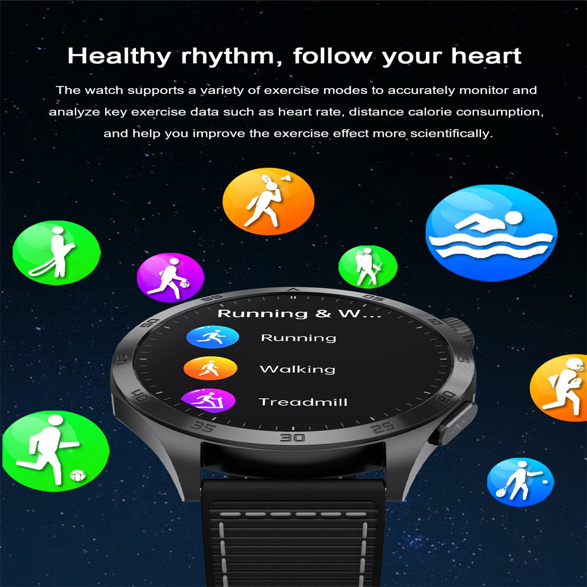 (Black Silicone) Men Smart Watch Blood Lipids Uric Acid ECG HD Screen Health Management Bluetooth Call Sports Fitness Tracker Waterproof Watches