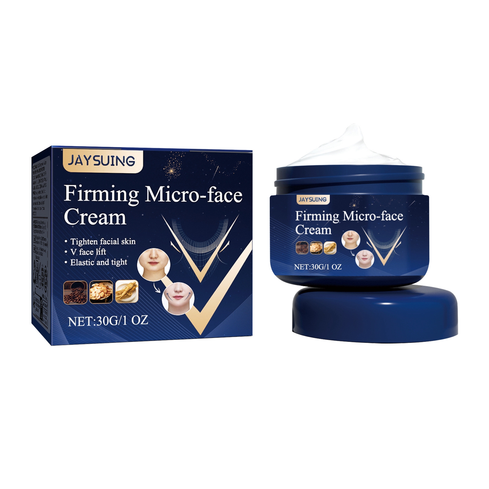 Firming Micro Face Cream V Face Cream Instant Face Lift Cream Facial Lifting Firming Slimming Removal Masseter Muscle Double Chin Face Fat Burning