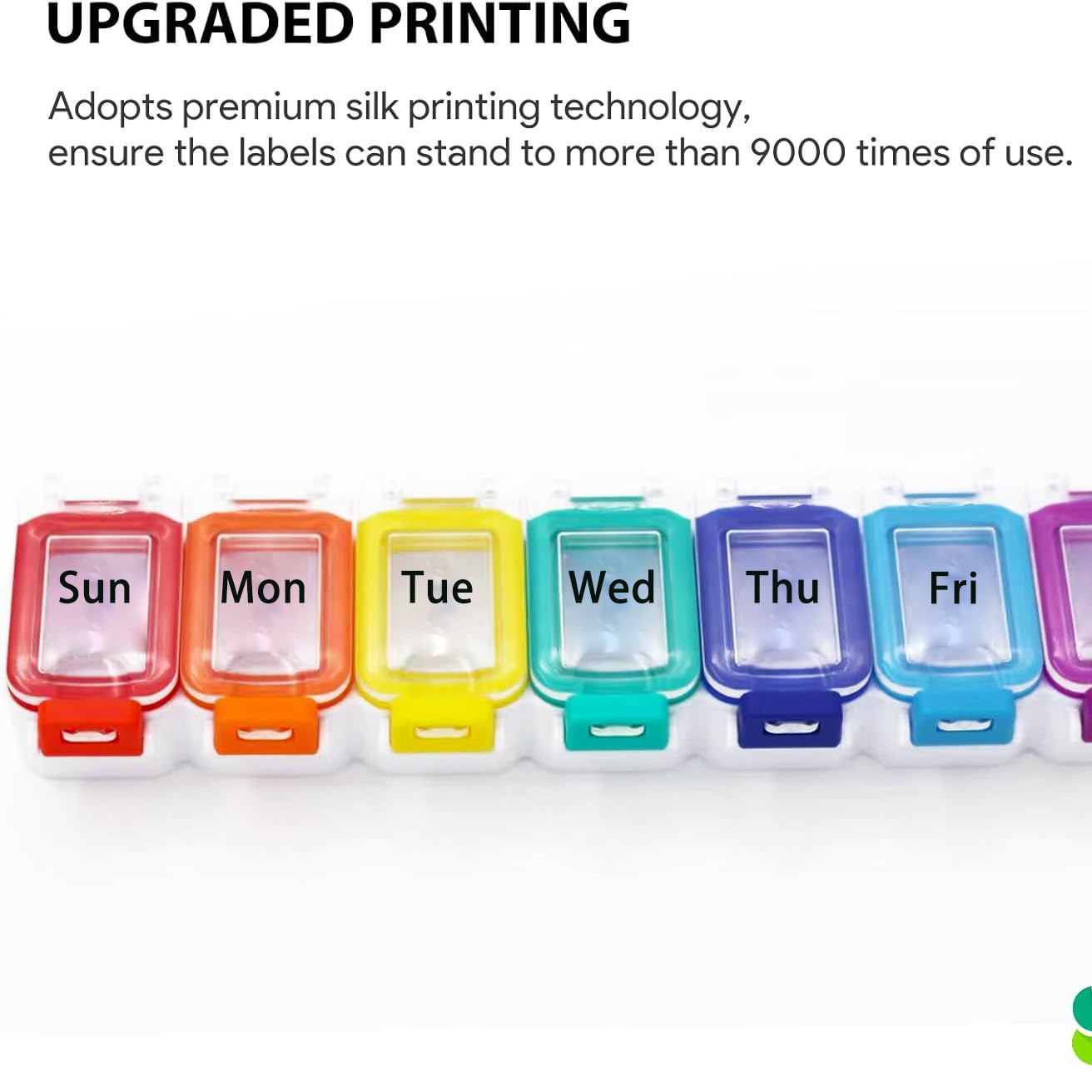 Pill Organizer Portable Food Grade Plastic Medicine Storage Box Rainbow Waterproof Mini Pill Box Medicine Pill Case Daily Pills Holder To Hold Supplement