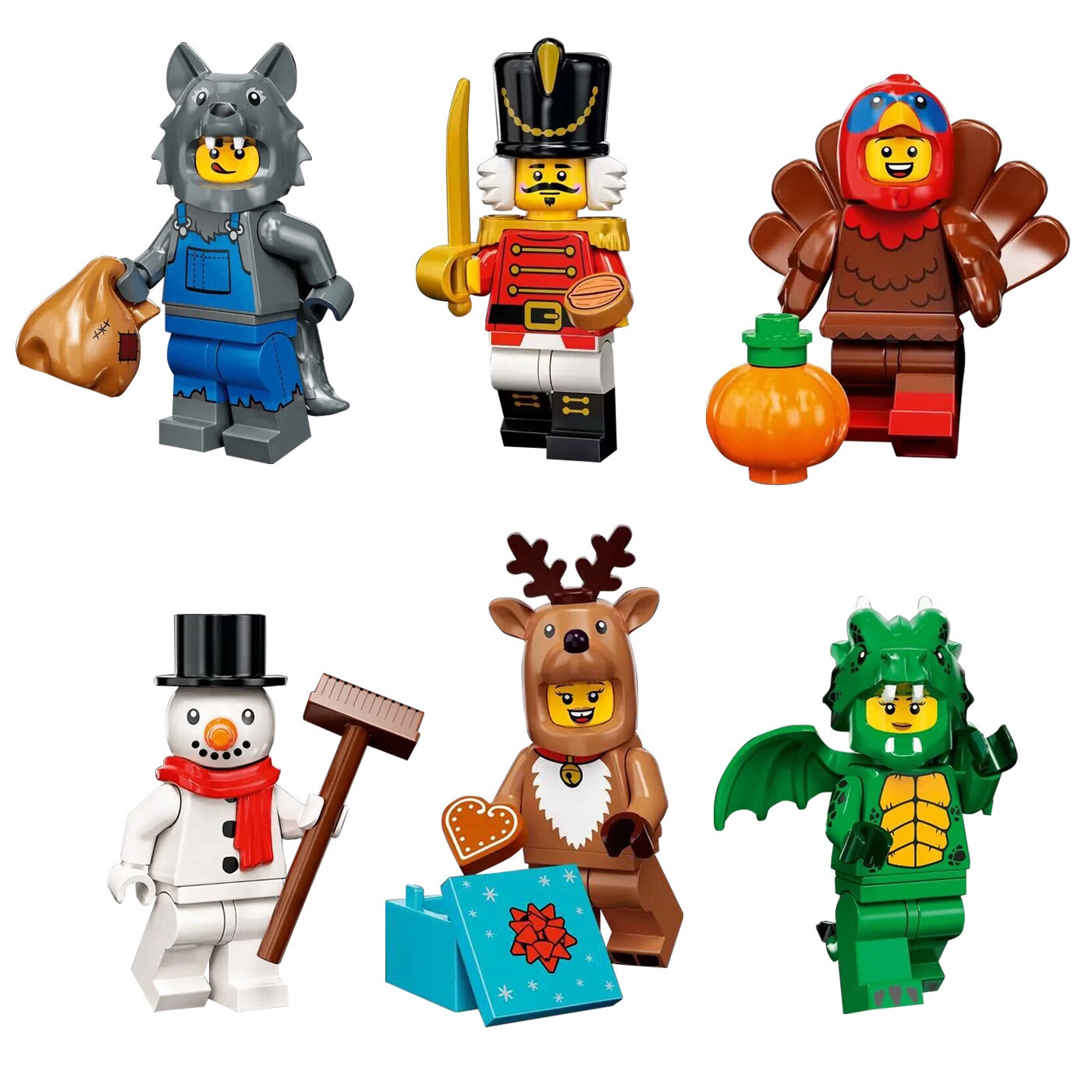 (Style E) Snowman Flying Dragon Deer Building Blocks Toys Role Play Mini Figures Educational Construction Toys Festival Gifts for Kids