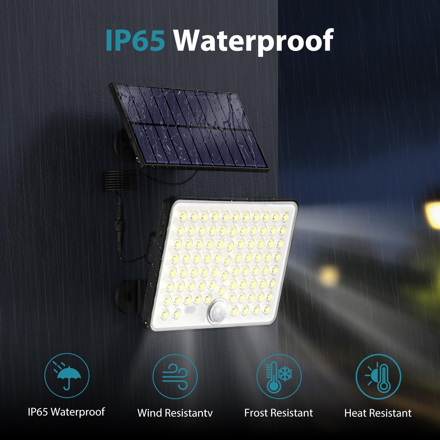 Solar Security Lights with Lenses Remote Solar Lights Outdoor Motion Sensor 3 Modes Solar Floodlight Waterproof for Shed Porch Yard Garage