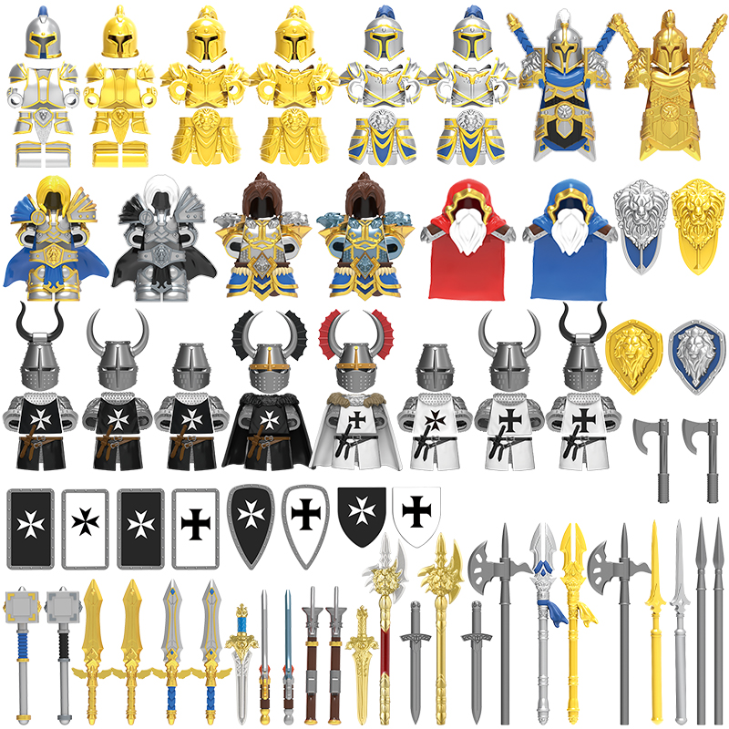 (Style B) Kids Toys Medieval Warcraft Strom Guard Featuring Arthas Accessories Scenes Building Blocks Figures Toy for Children Gifts