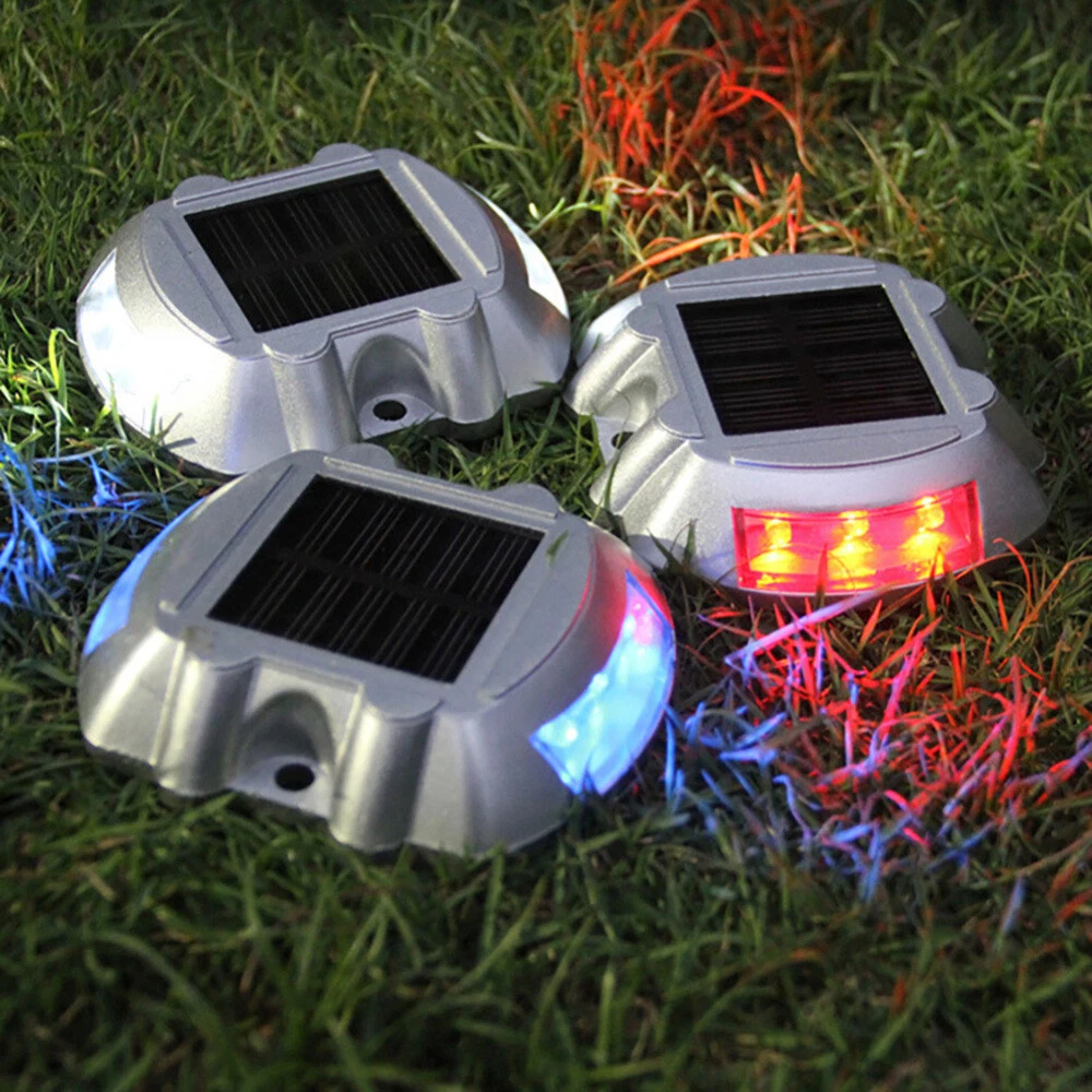 (red)  Waterproof Solar LED Powered Road Step Light Dock Light Outdoor Driveway Lamp