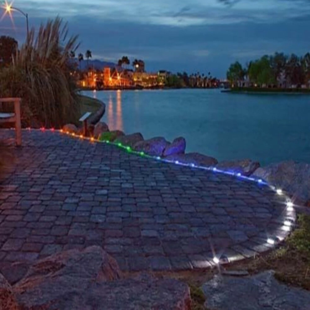 (red)  Waterproof Solar LED Powered Road Step Light Dock Light Outdoor Driveway Lamp