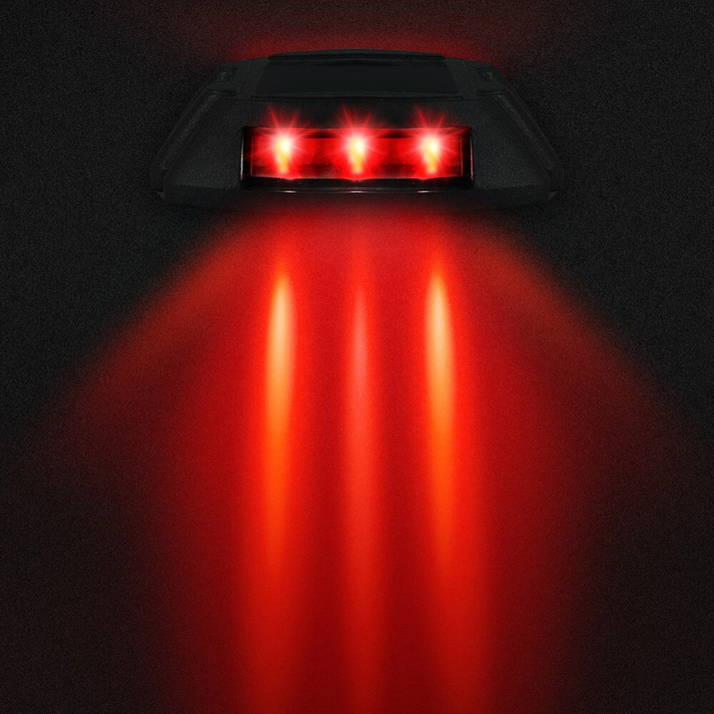 (red)  Waterproof Solar LED Powered Road Step Light Dock Light Outdoor Driveway Lamp
