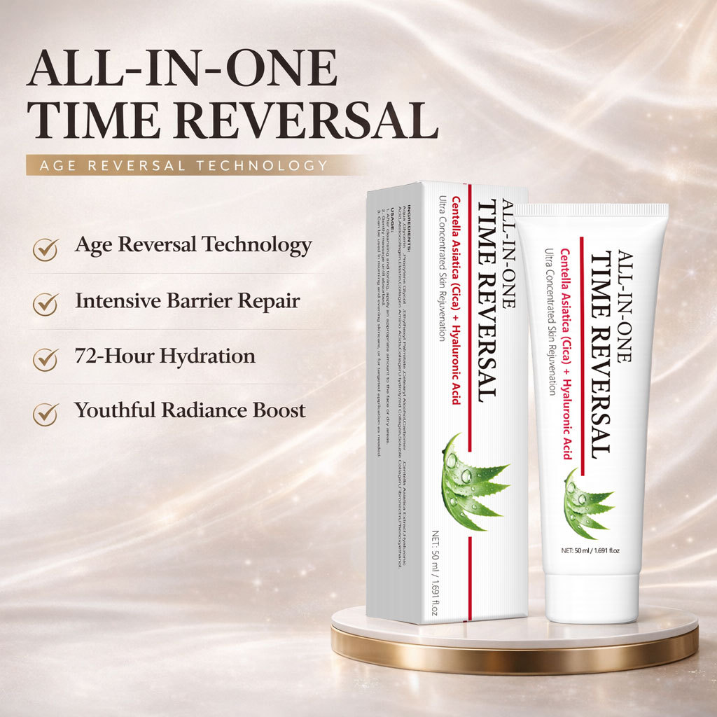 All In One Time Reverse Face Cream Moisturising Softening Hydrating Skin Care for Daily Gentle Home Use Natural 50ml