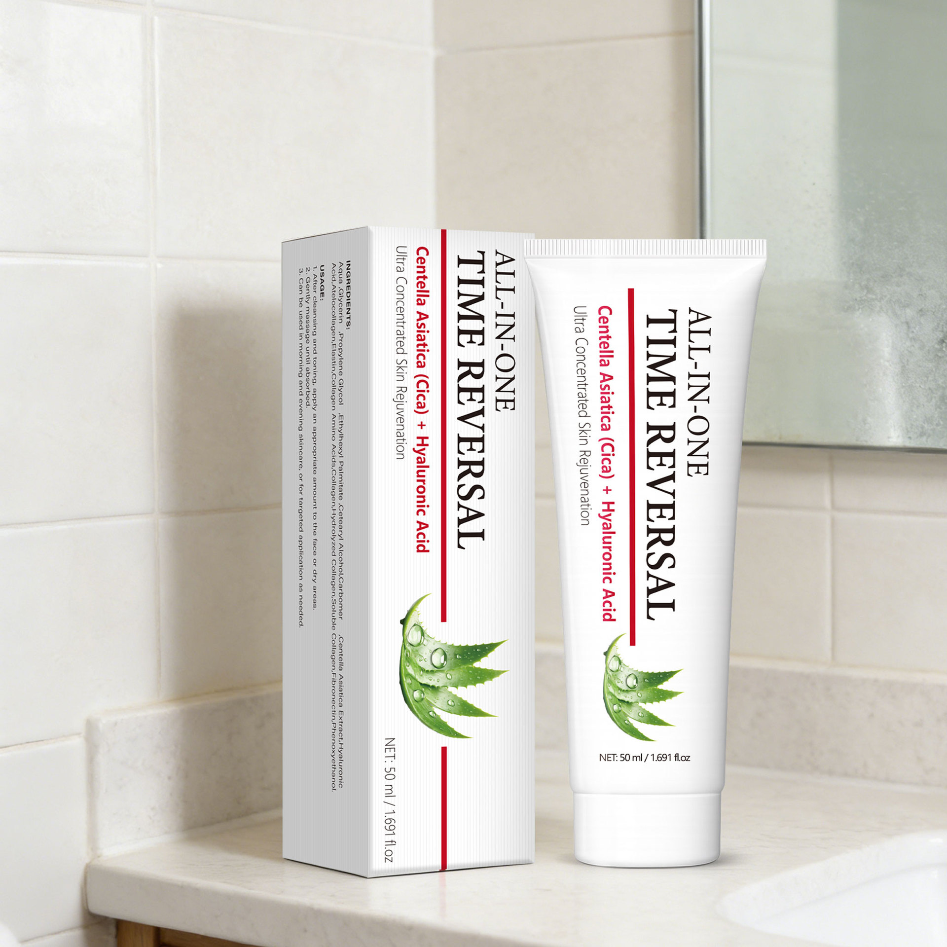 All In One Time Reverse Face Cream Moisturising Softening Hydrating Skin Care for Daily Gentle Home Use Natural 50ml