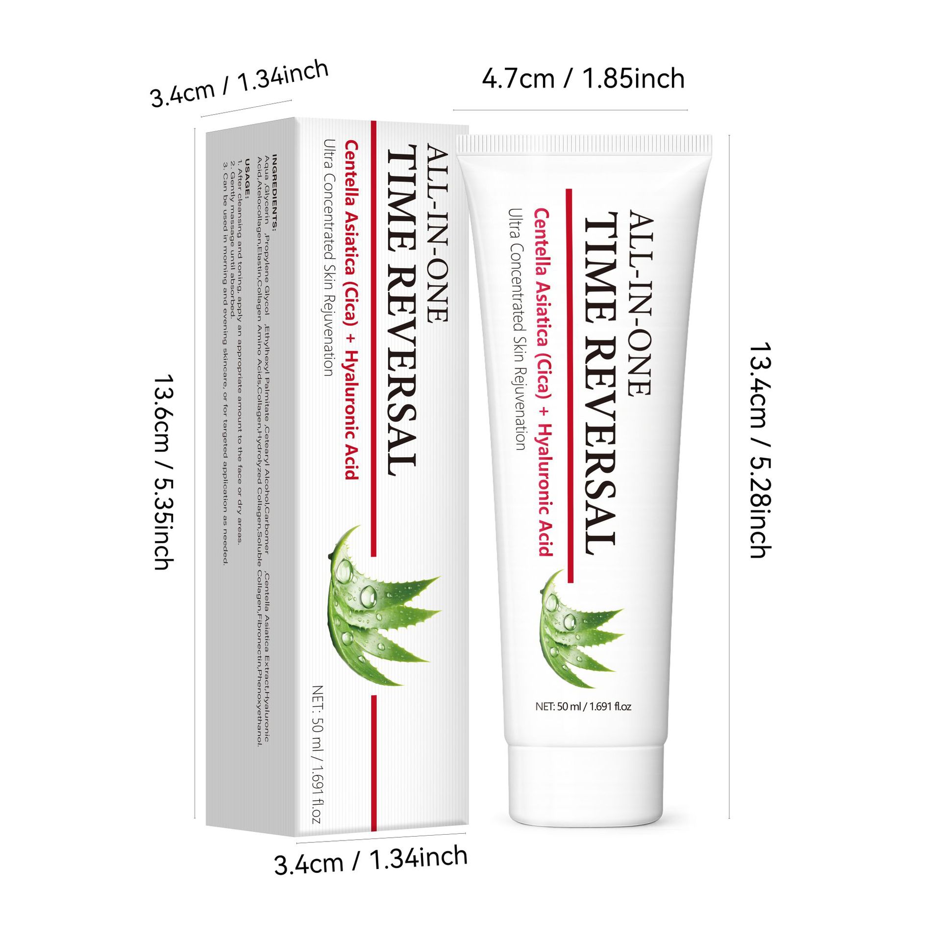 All In One Time Reverse Face Cream Moisturising Softening Hydrating Skin Care for Daily Gentle Home Use Natural 50ml