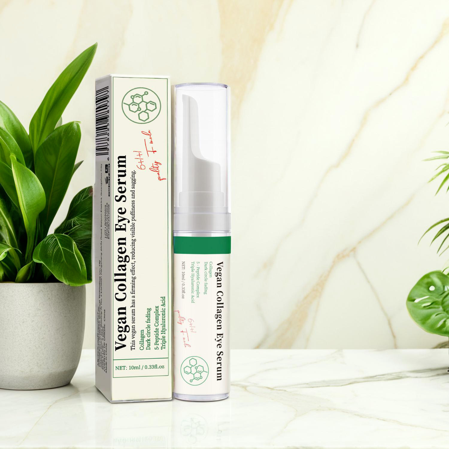 Vegan Collagen Eye Serum For Firming Hydrating And Smoothing Fine Lines Puffiness Under Eye Daily Nourishing Care 10ml