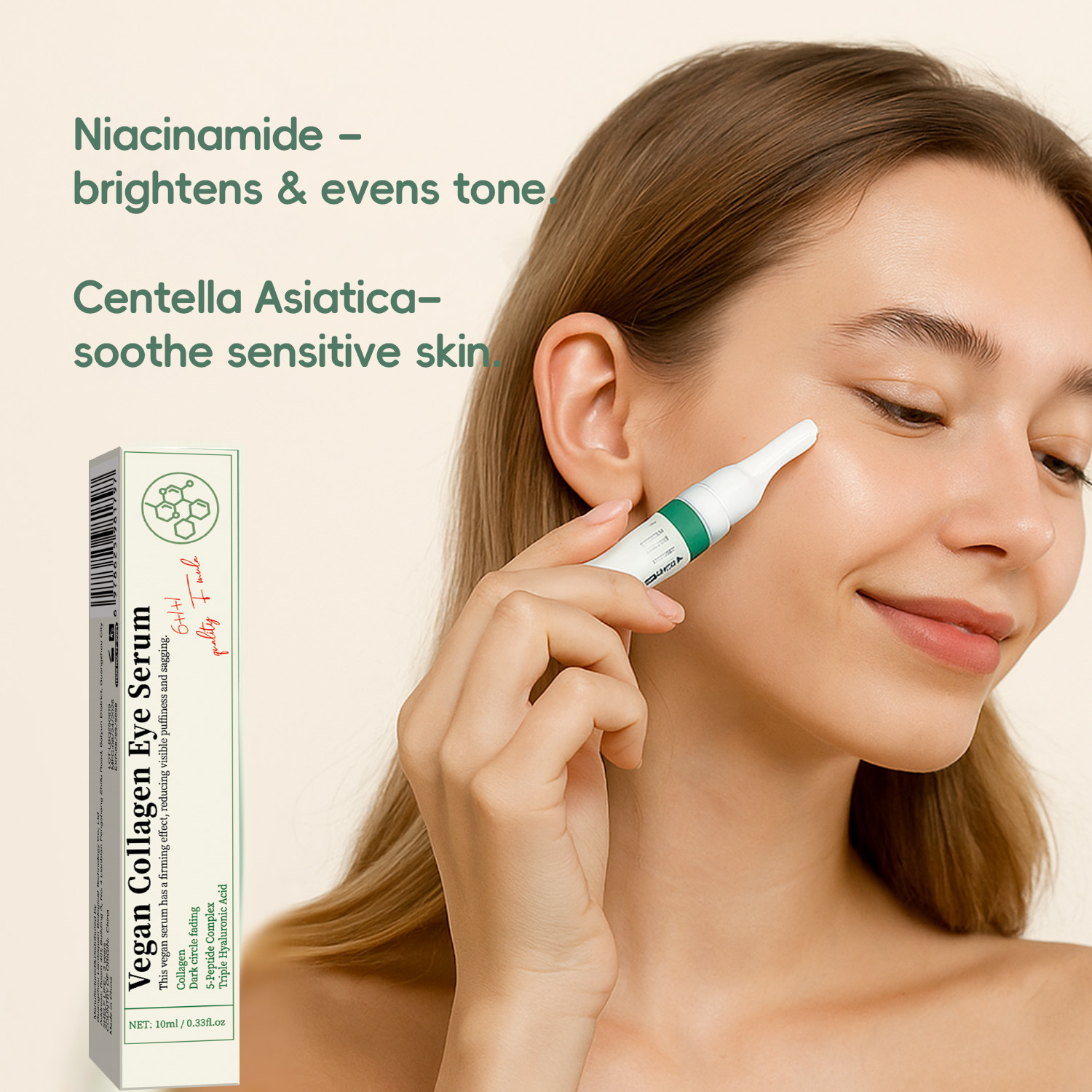 Vegan Collagen Eye Serum For Firming Hydrating And Smoothing Fine Lines Puffiness Under Eye Daily Nourishing Care 10ml