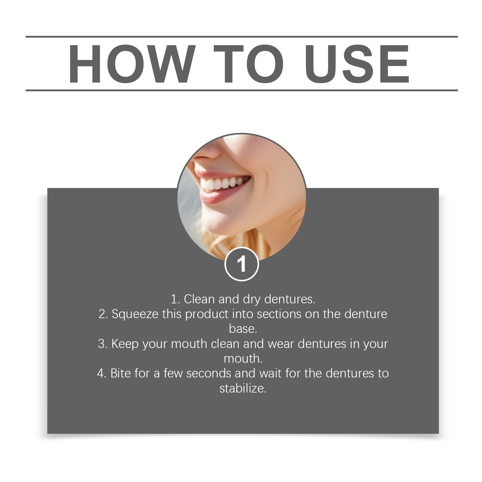 Denture Adhesive Paste Close Fit Natural Comfort Gentle Daily Care Secure Loose False Teeth Boost Smile Beauty