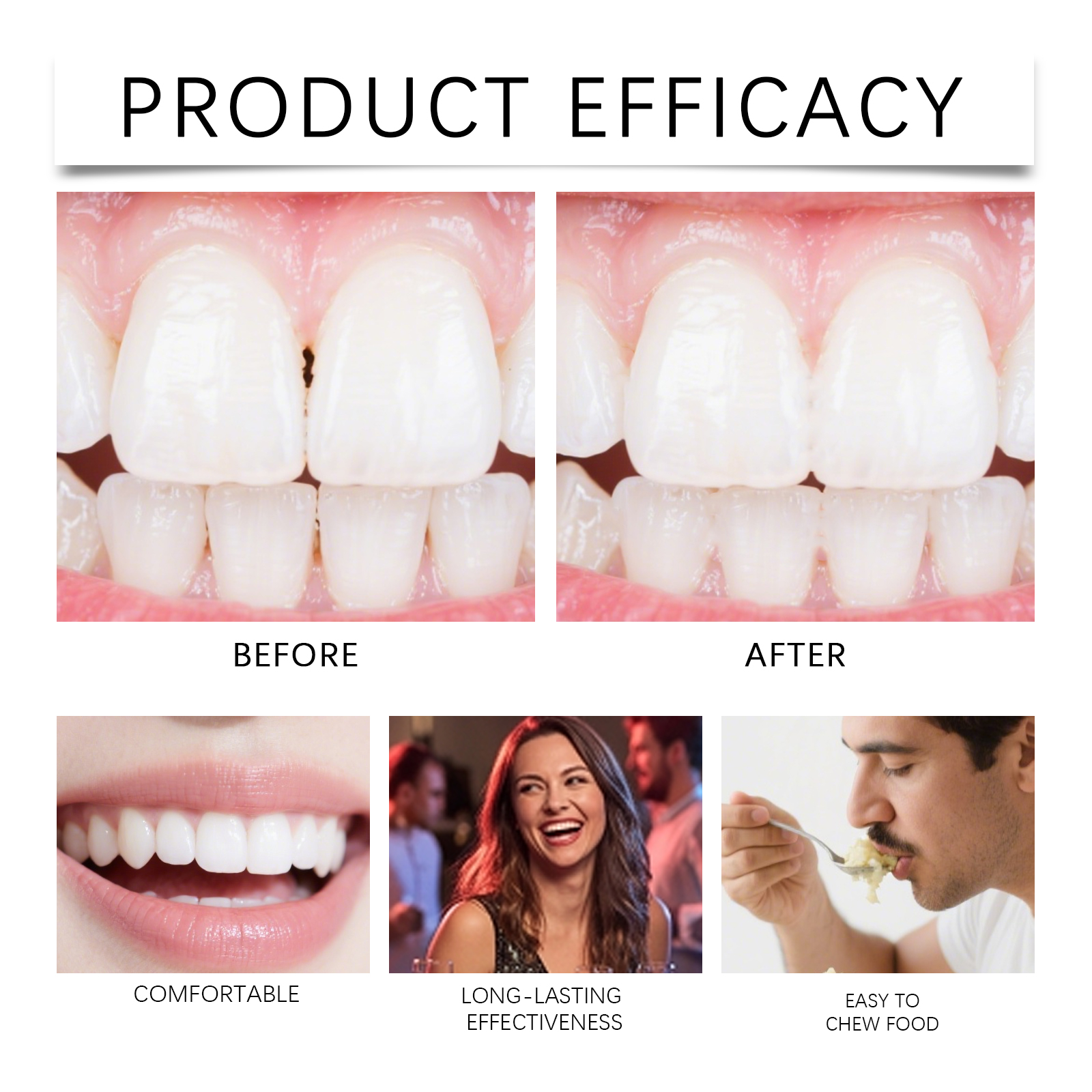 Denture Adhesive Paste Close Fit Natural Comfort Gentle Daily Care Secure Loose False Teeth Boost Smile Beauty