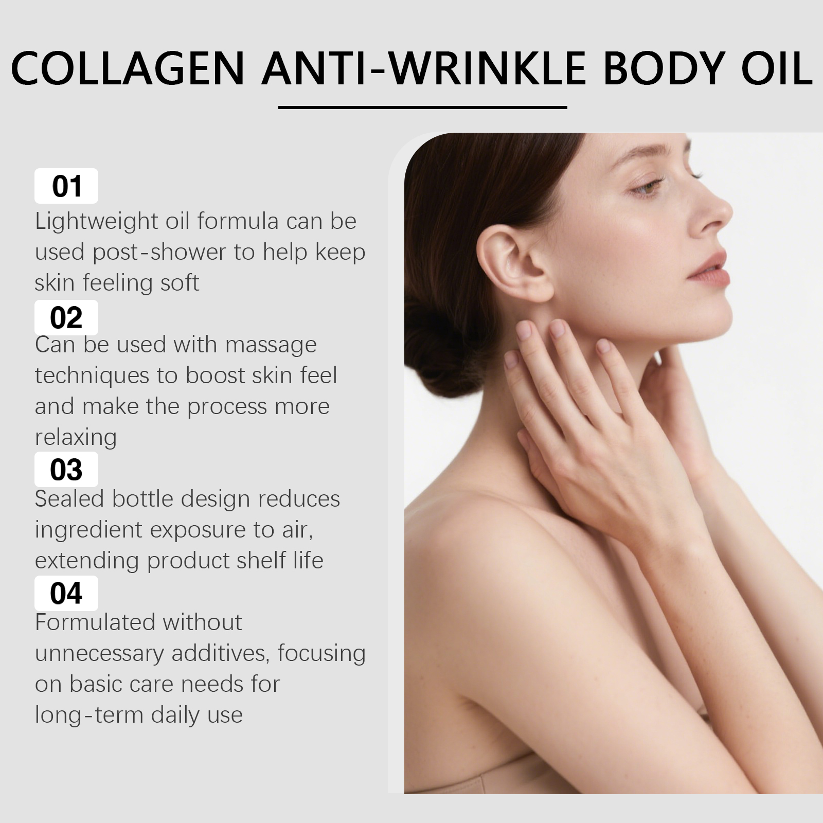 Collagen Body Oil Hydrating Moisturizing Soft Delicate Gentle Care Daily Use Body Skin Essential Oil