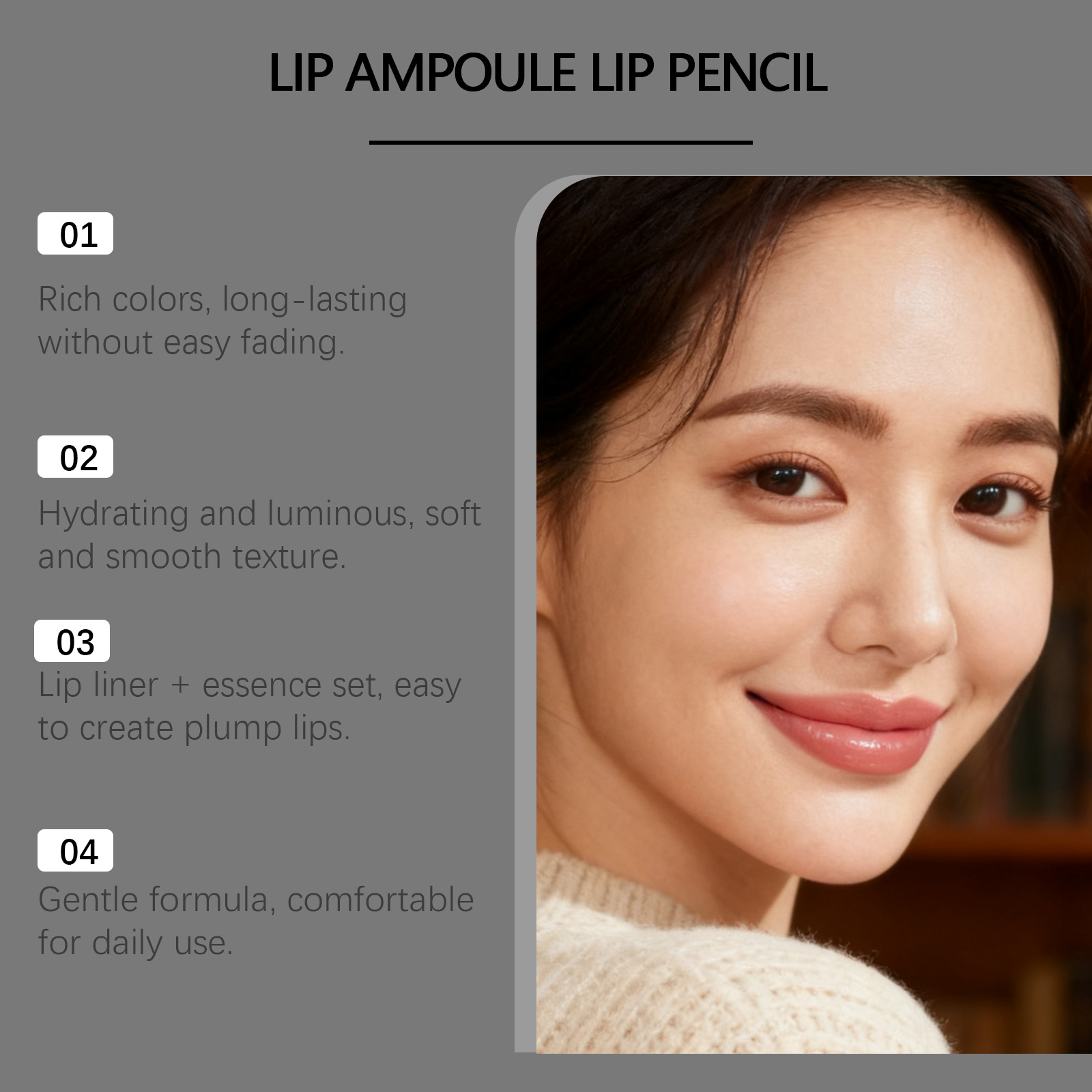 Moisturizing Lip Gloss Lip Liner Strawberry Cake Hydrating Nourishing Rich Color Natural Finish Lip Makeup Cosmetic For Daily Lip Care
