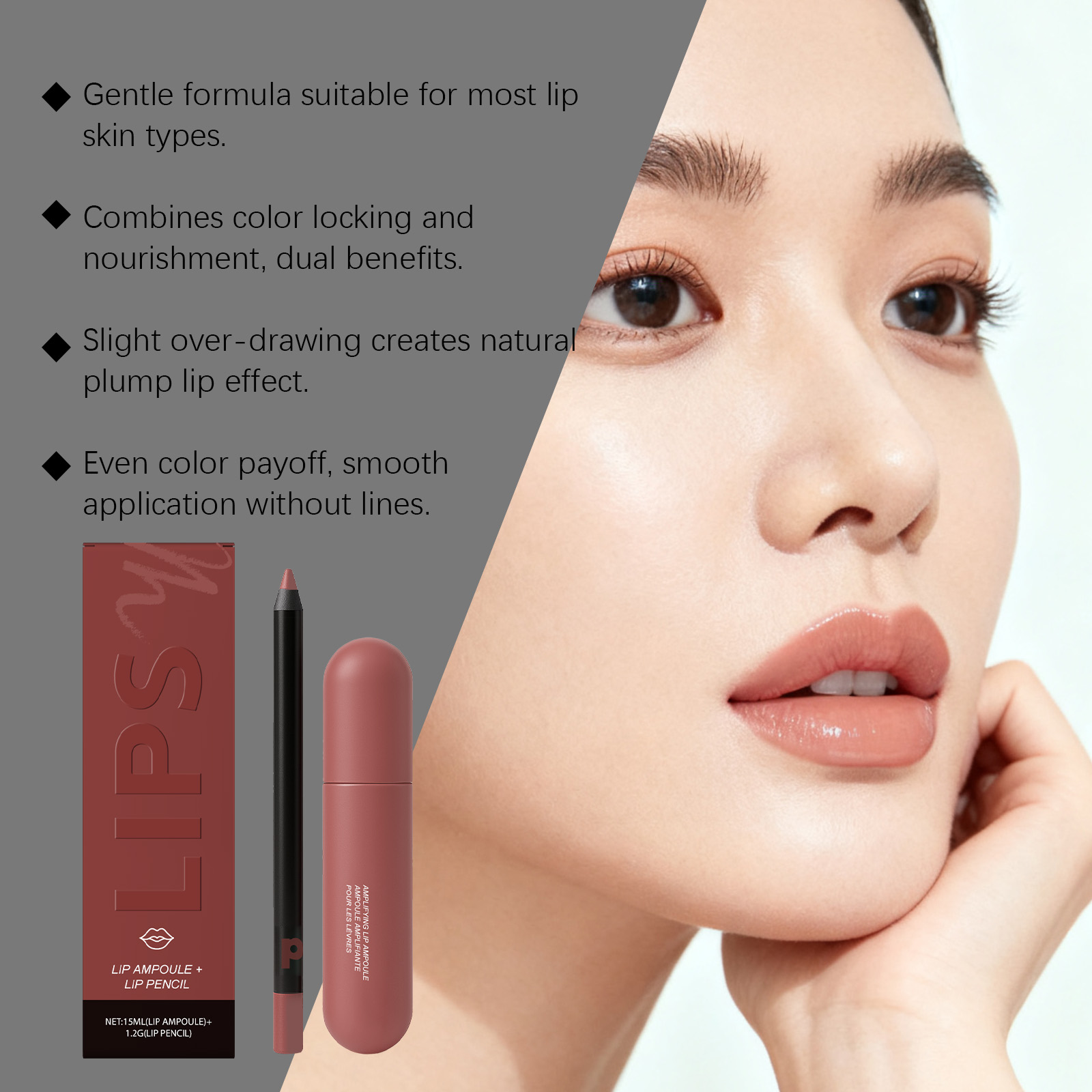 Moisturizing Lip Gloss Lip Liner Strawberry Cake Hydrating Nourishing Rich Color Natural Finish Lip Makeup Cosmetic For Daily Lip Care