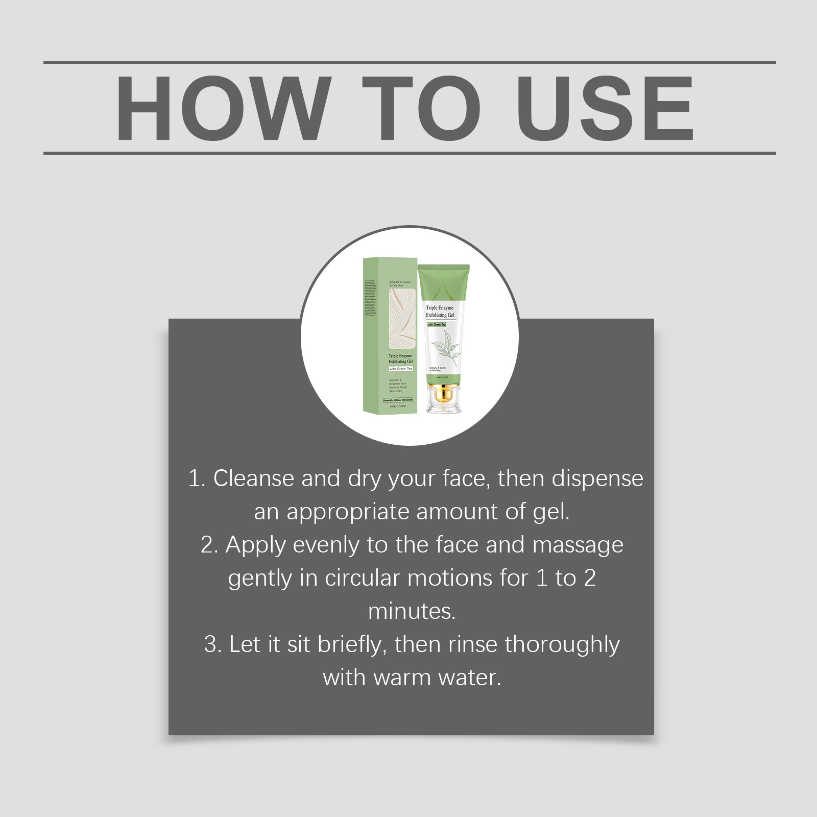 Green Tea Exfoliating Resurfacing Gel Mild Cleansing Hydrating Soft Delicate Smooth Brightening Facial Skin Care