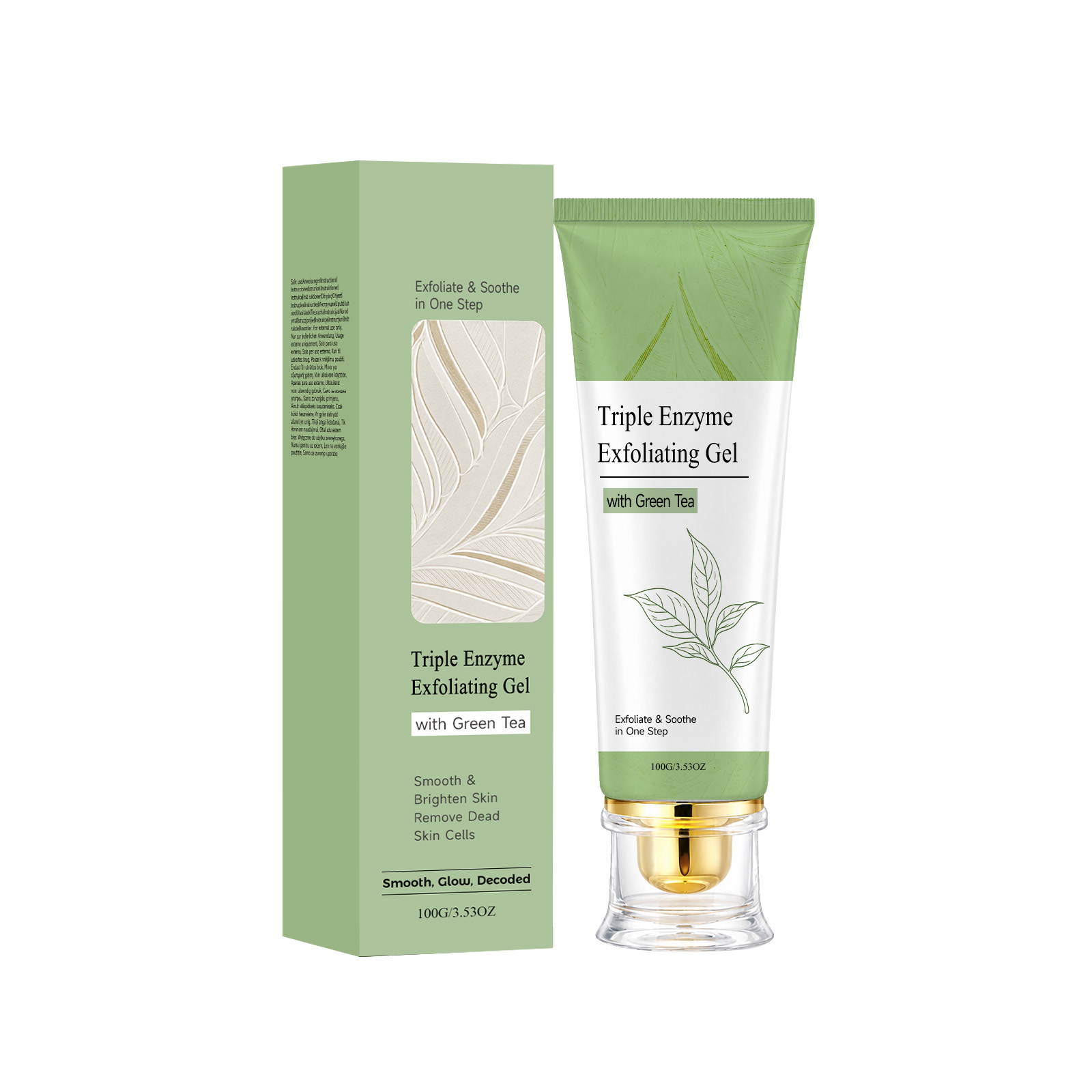 Green Tea Exfoliating Resurfacing Gel Mild Cleansing Hydrating Soft Delicate Smooth Brightening Facial Skin Care