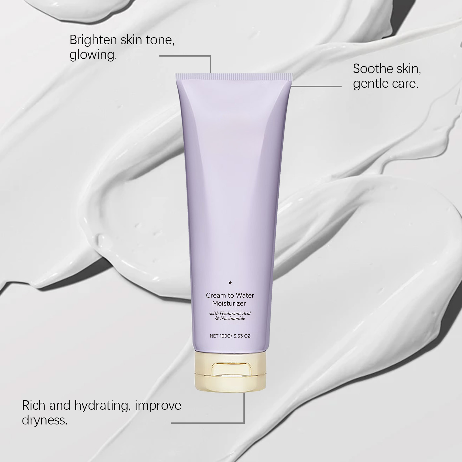 Hyaluronic Acid Moisturizing Cream Mild Hydrating Nourish Soft Tender Daily Care For Gentle Body Skin Care